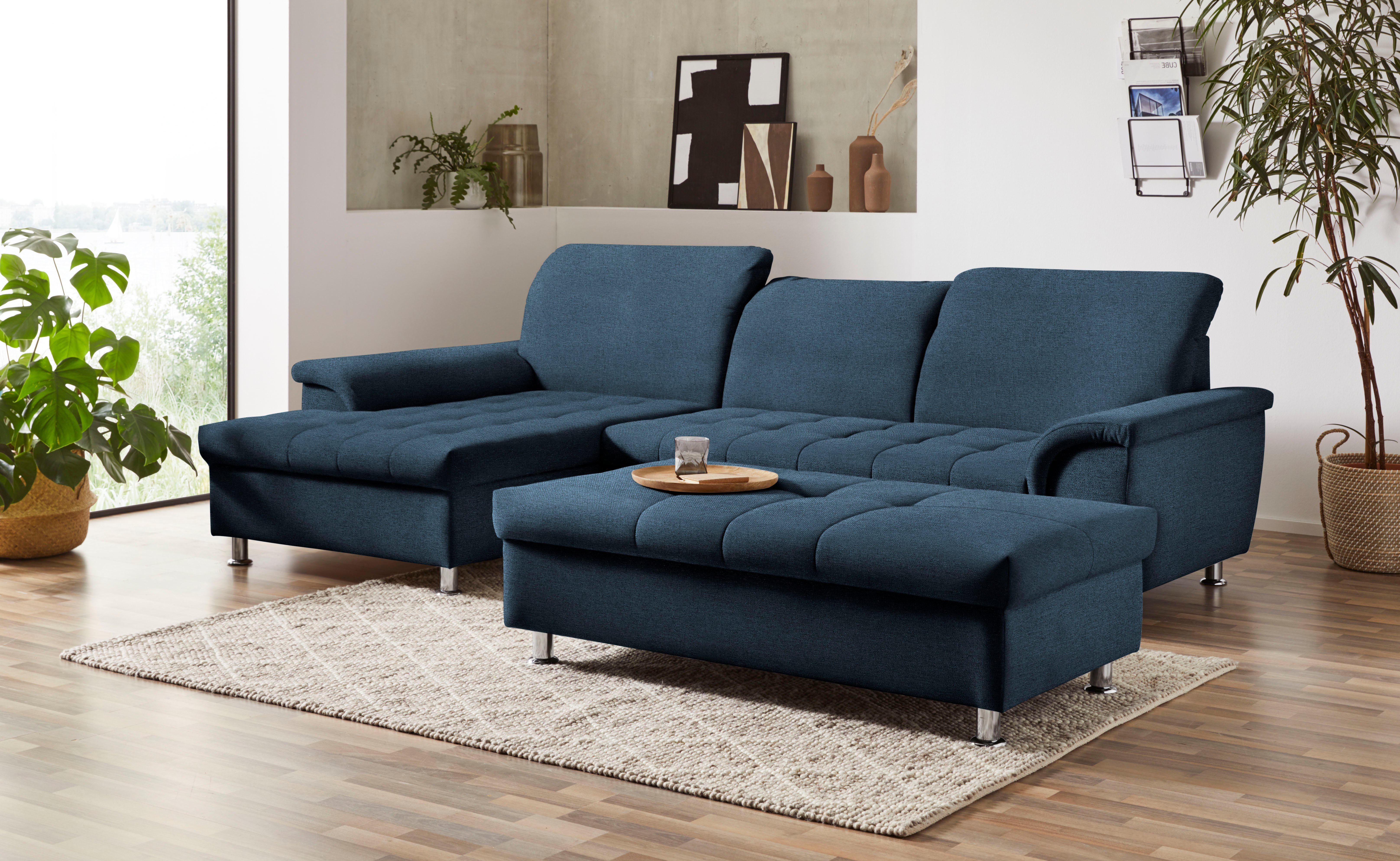 DOMO collection Hoekbank Franzi, tijdloos en elegant, moderne zittingstikking, L-Vorm
