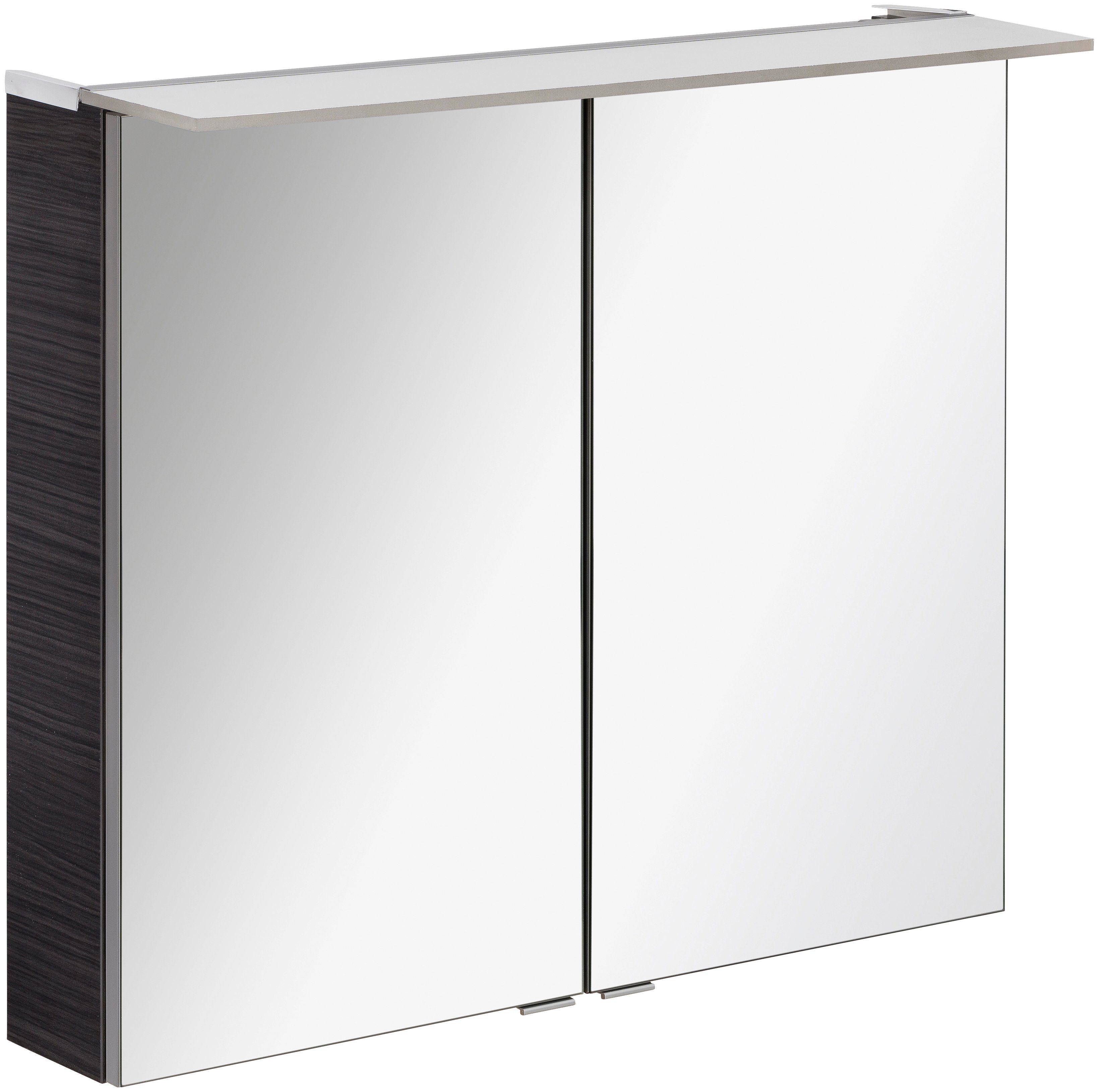 FACKELMANN Spiegelkast Polyester 80 - dark-Oak Breedte 80 cm, 2 deuren, dubbelzijdig spiegelend