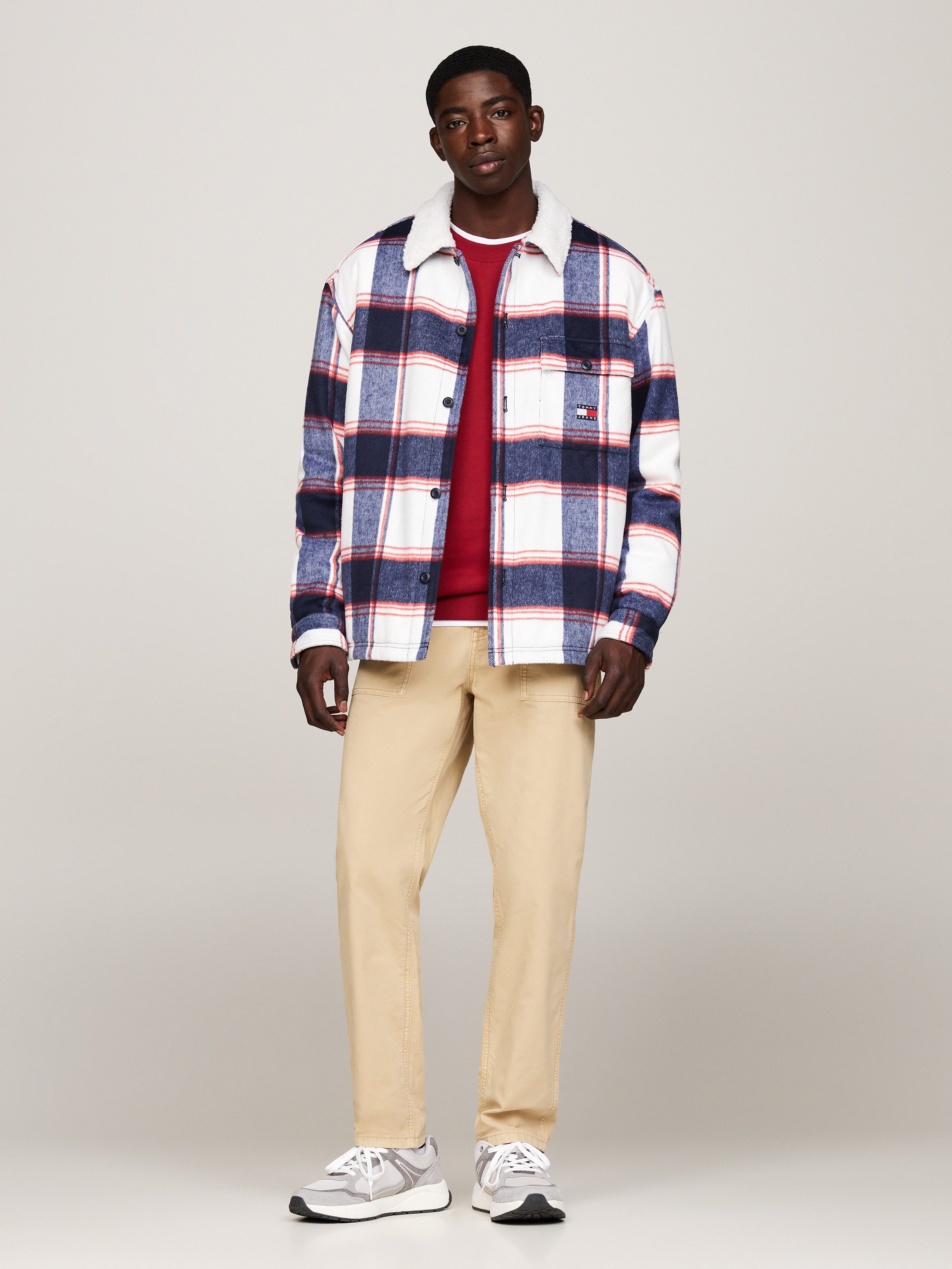 TOMMY JEANS Overhemdjasje TJM CHECK SHERPA OVERSHIRT EXT
