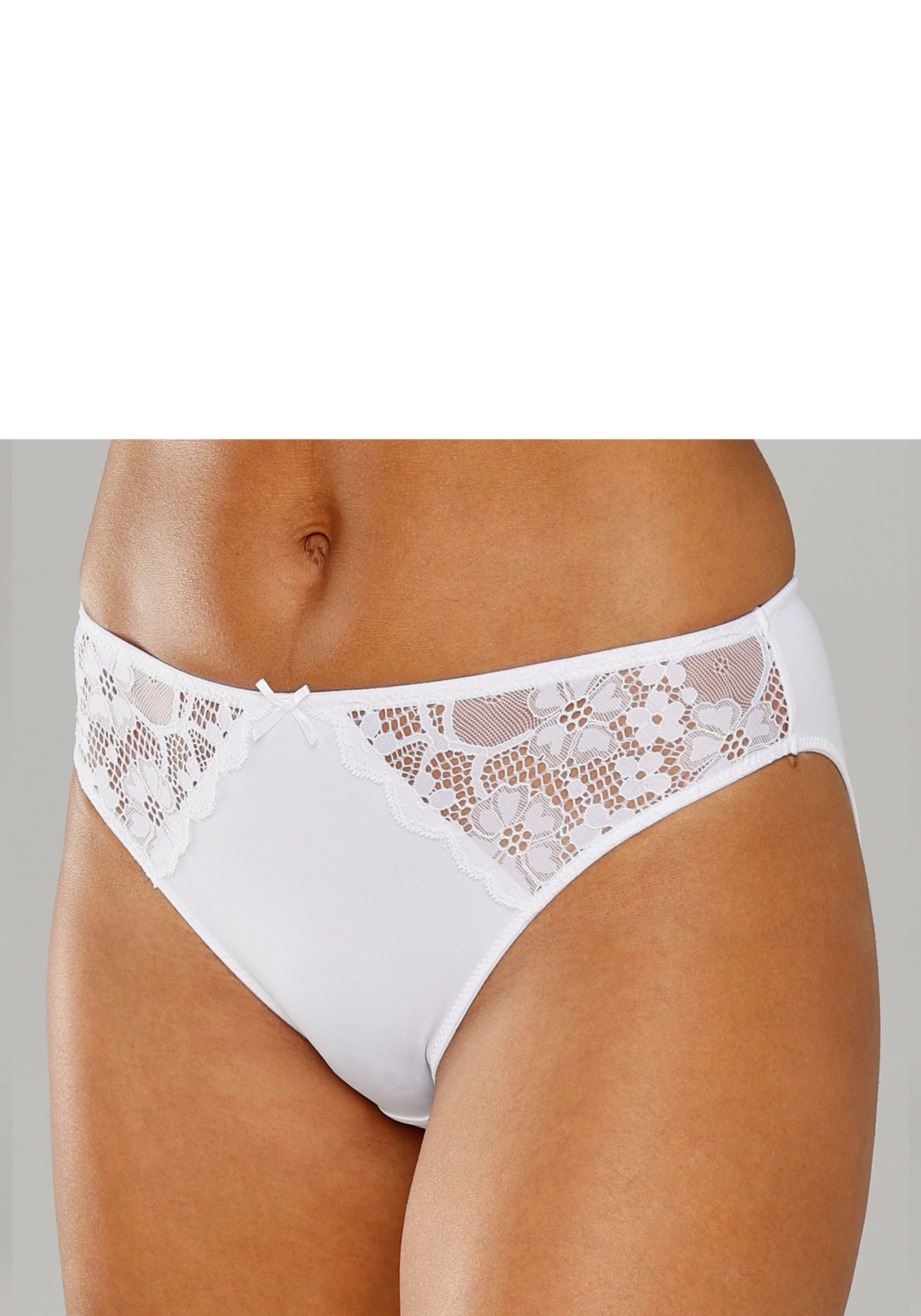 Petite fleur Slip met iets transparante jacquard-kant aan beide kanten opzij (3 stuks)
