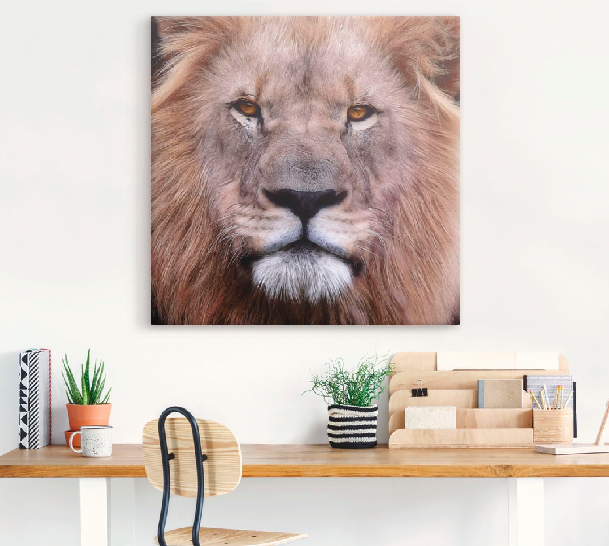 Artland Artprint op linnen Koning van de leeuwen gespannen op een spieraam