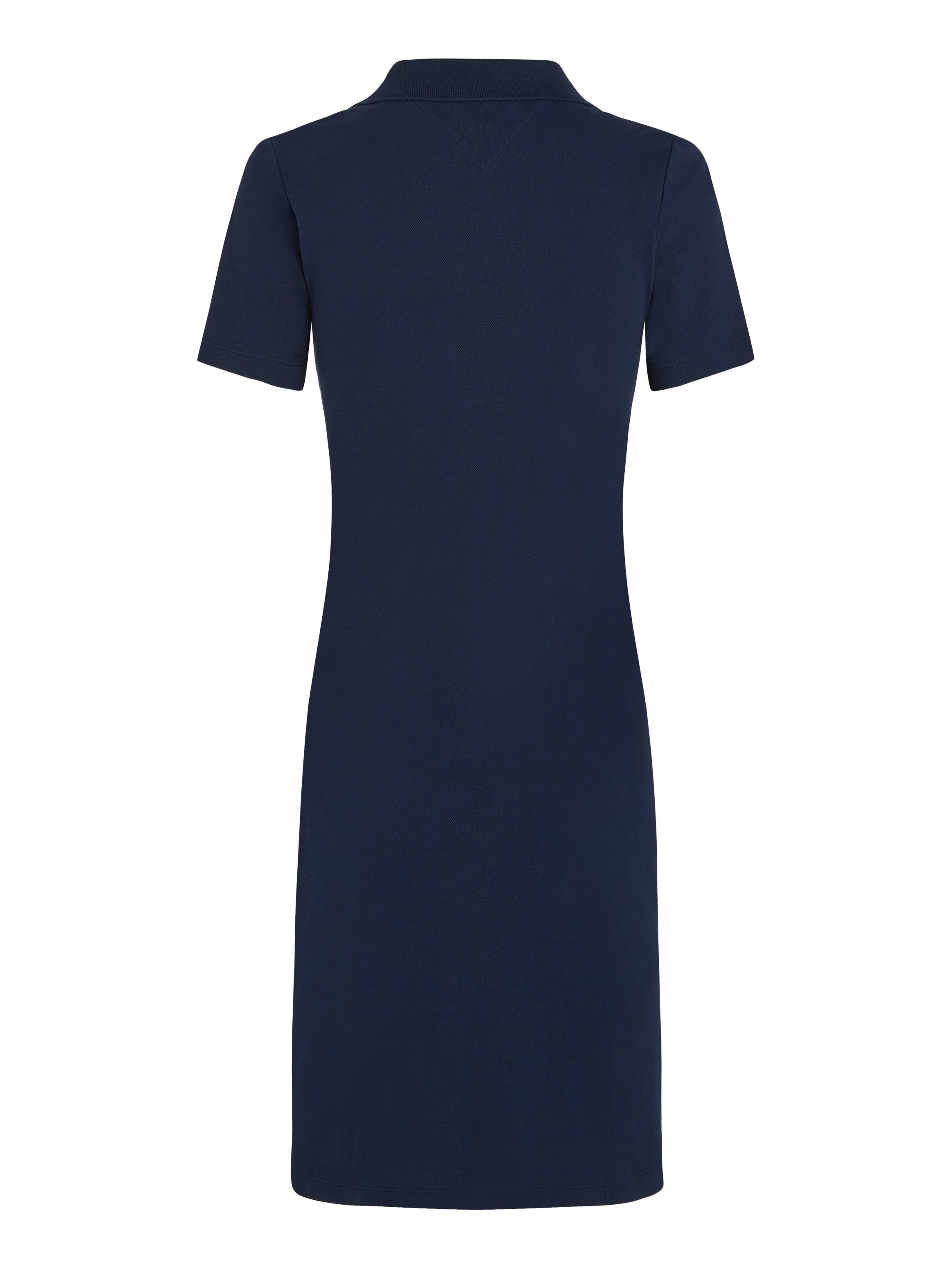 Tommy Hilfiger Polojurk SLIM OPEN NK POLO DRESS SS met geborduurde tommy hilfiger vlag