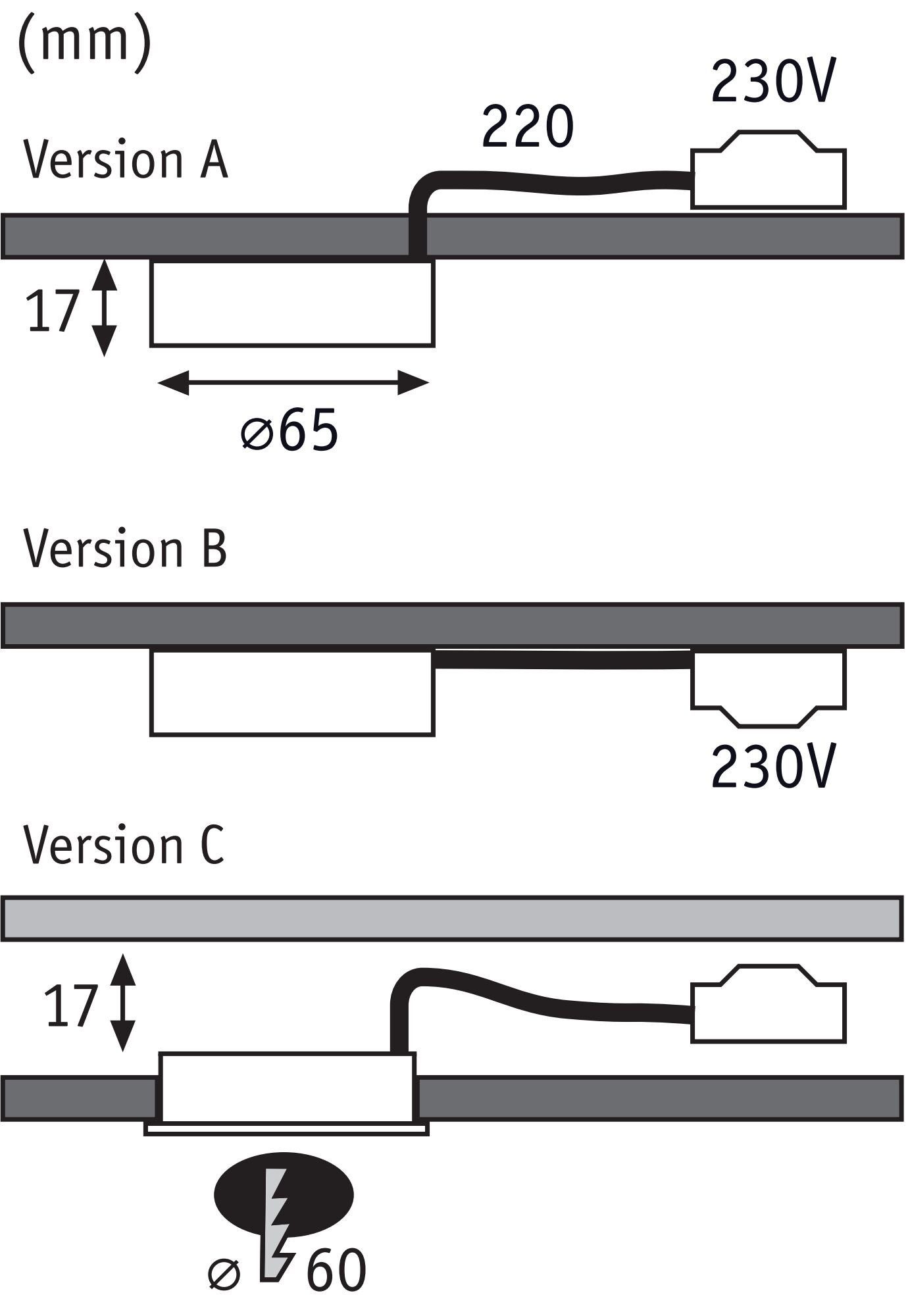 Paulmann Verlichting voor onderkast Meubel Set Pukk 3x3,5W 210lm 12/230V 2700K Kunststof/Zwart (3 stuks)
