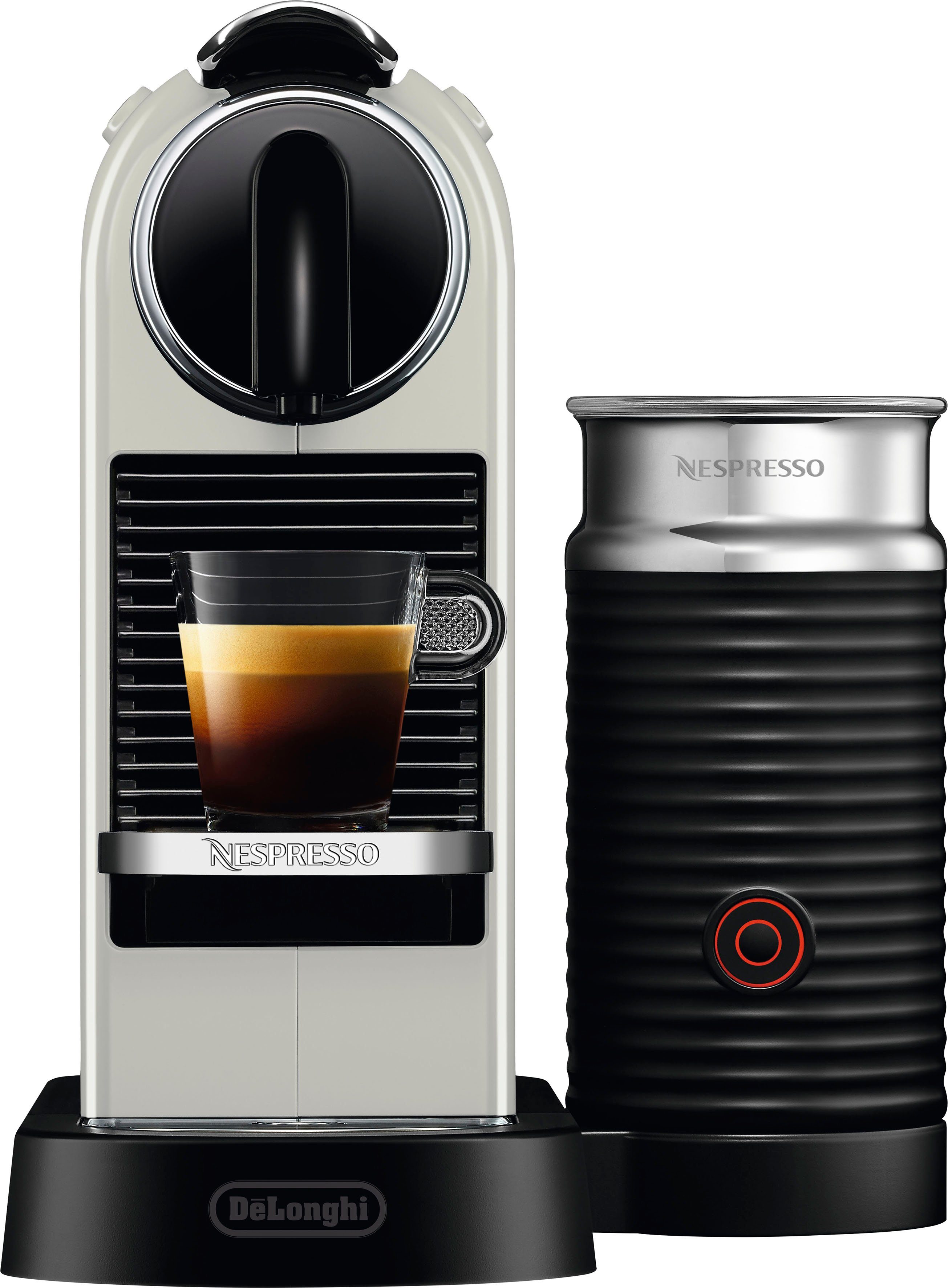 Nespresso Koffiecapsulemachine CITIZ EN 267.WAE van DeLonghi, White, incl. aeroccino melkopschuimer, welkomstpakket met 7 capsules