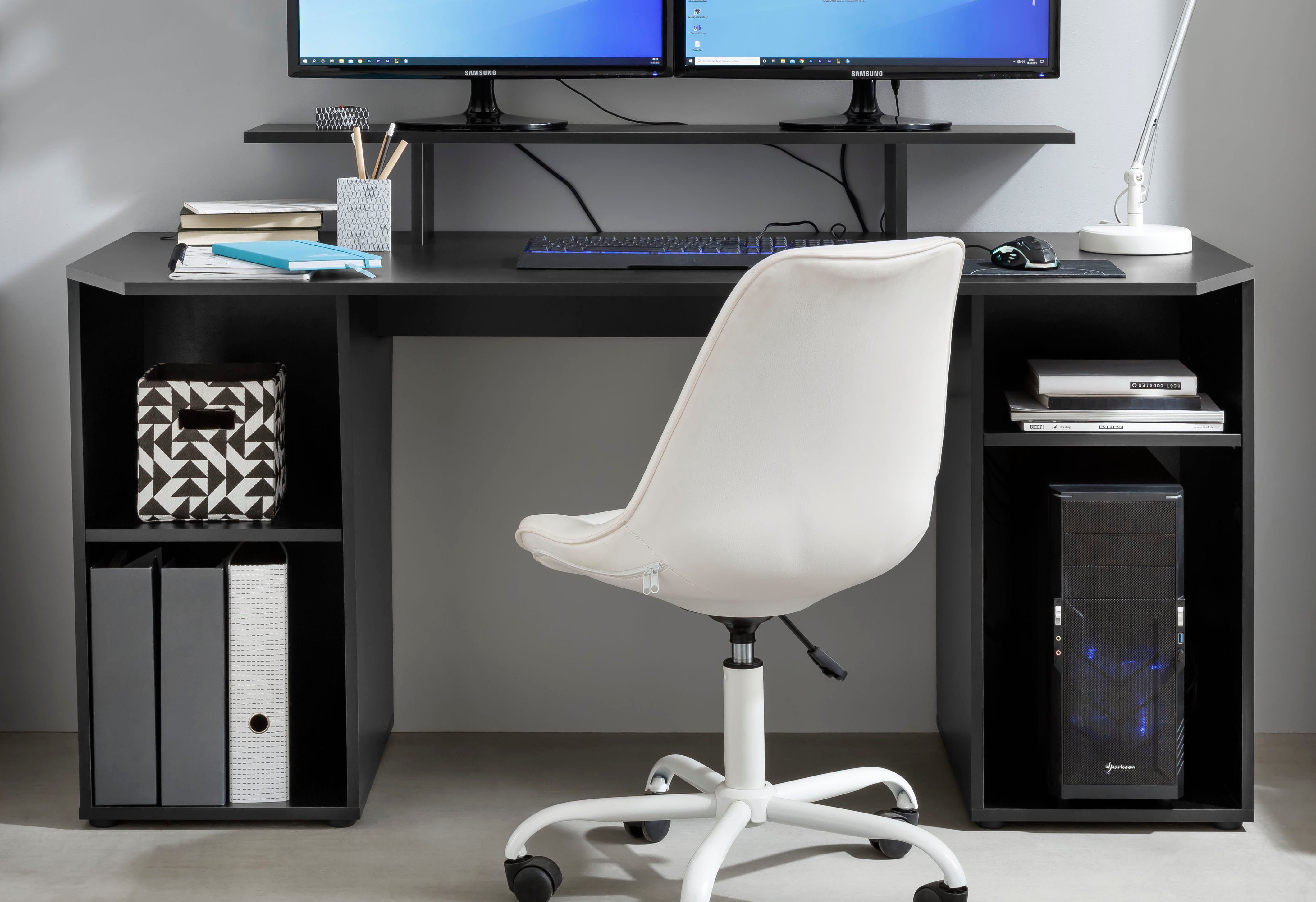 borchardt Möbel Gamingtafel Tippy Breedte 160 cm, bureau met veel bergruimte