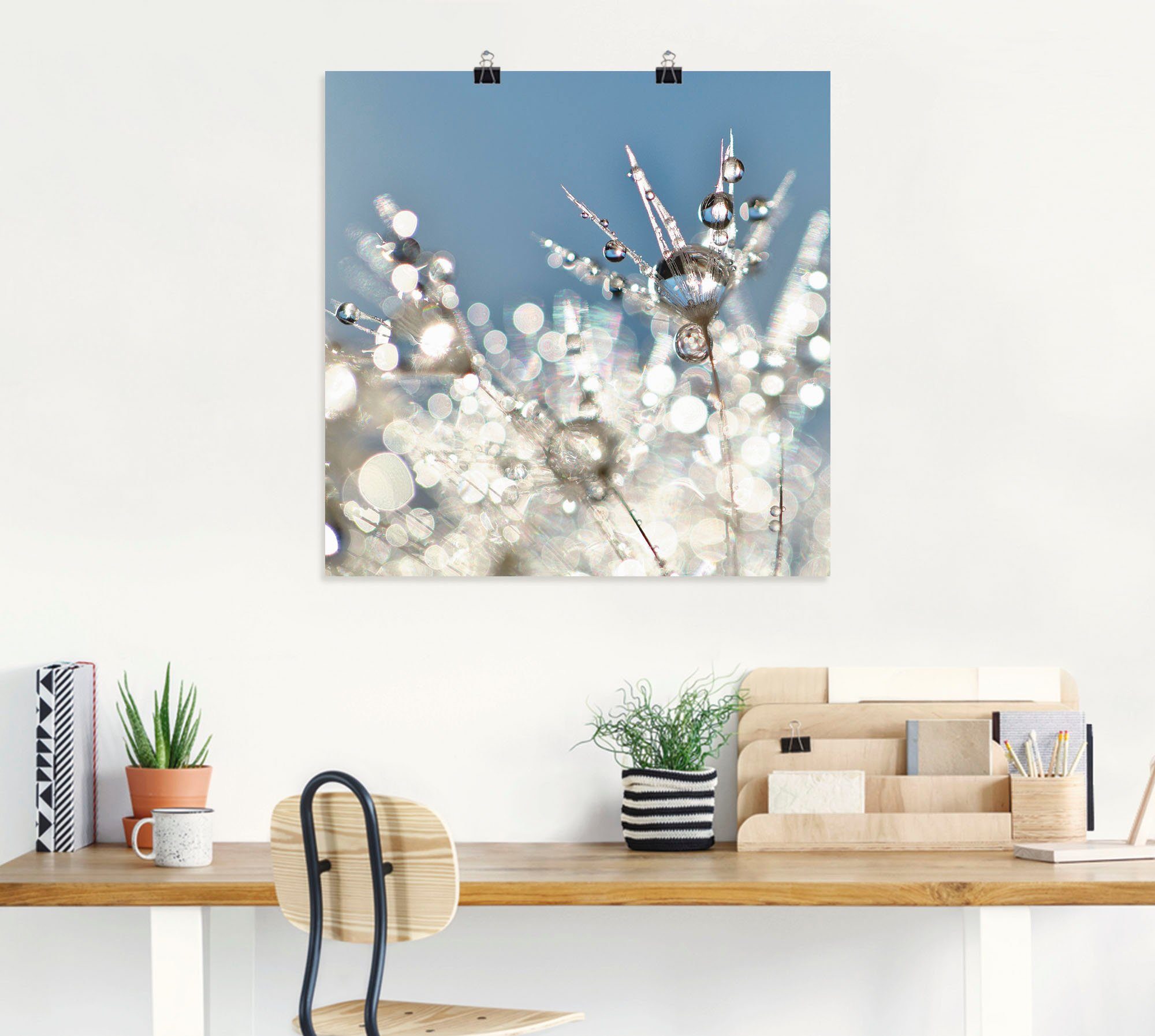 Artland Artprint Pluizenbol druppel abstract als artprint op linnen, poster, muursticker in verschillende maten