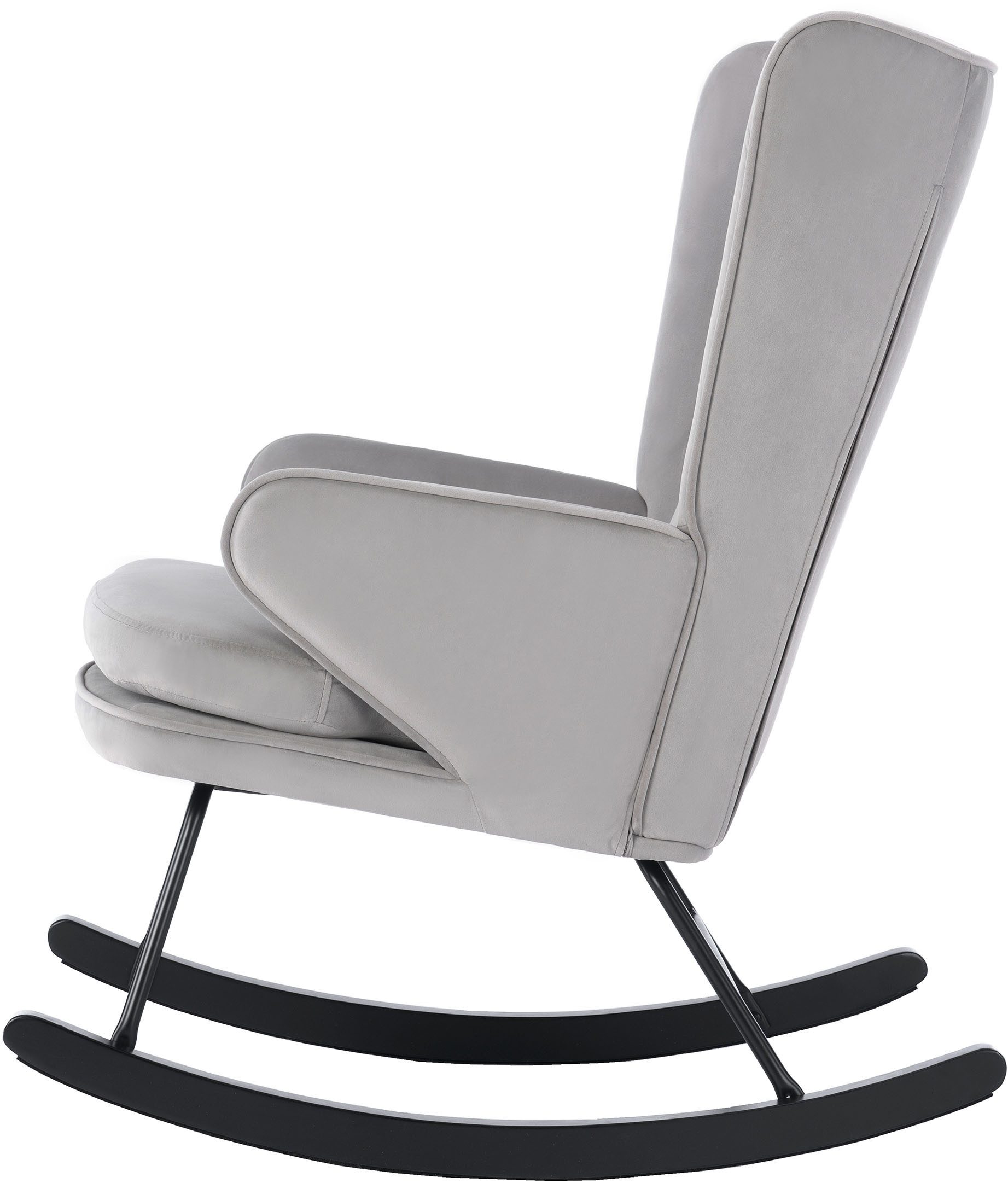 Kayoom Schommelstoel Melorie 125, metalen frame met houten slede Schommelstoel, decoratieve knopen, metalen frame met houten slede (1 stuk)