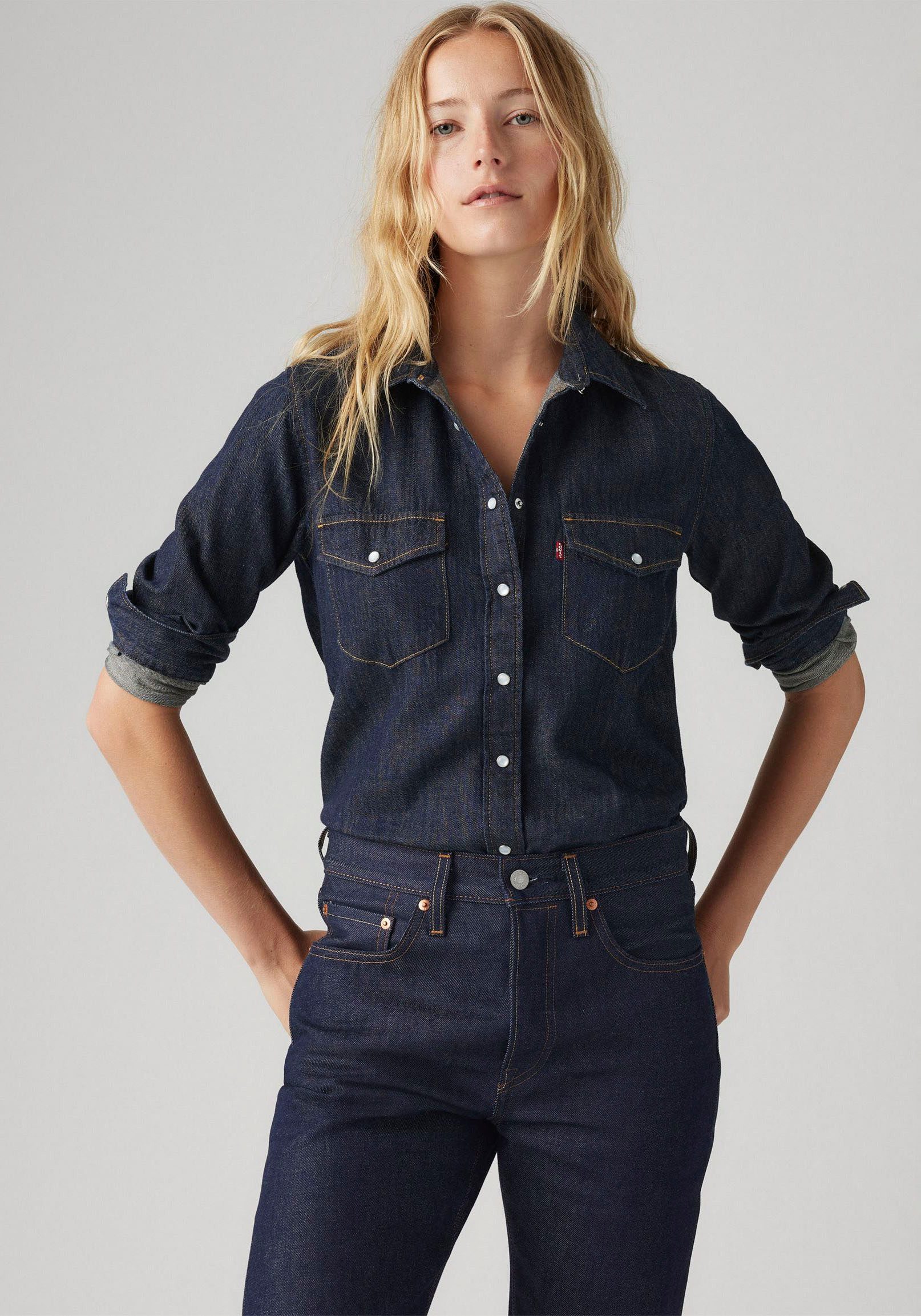 Levi's® Jeans blouse ESSENTIAL WESTERN met borstzakken met drukknopen