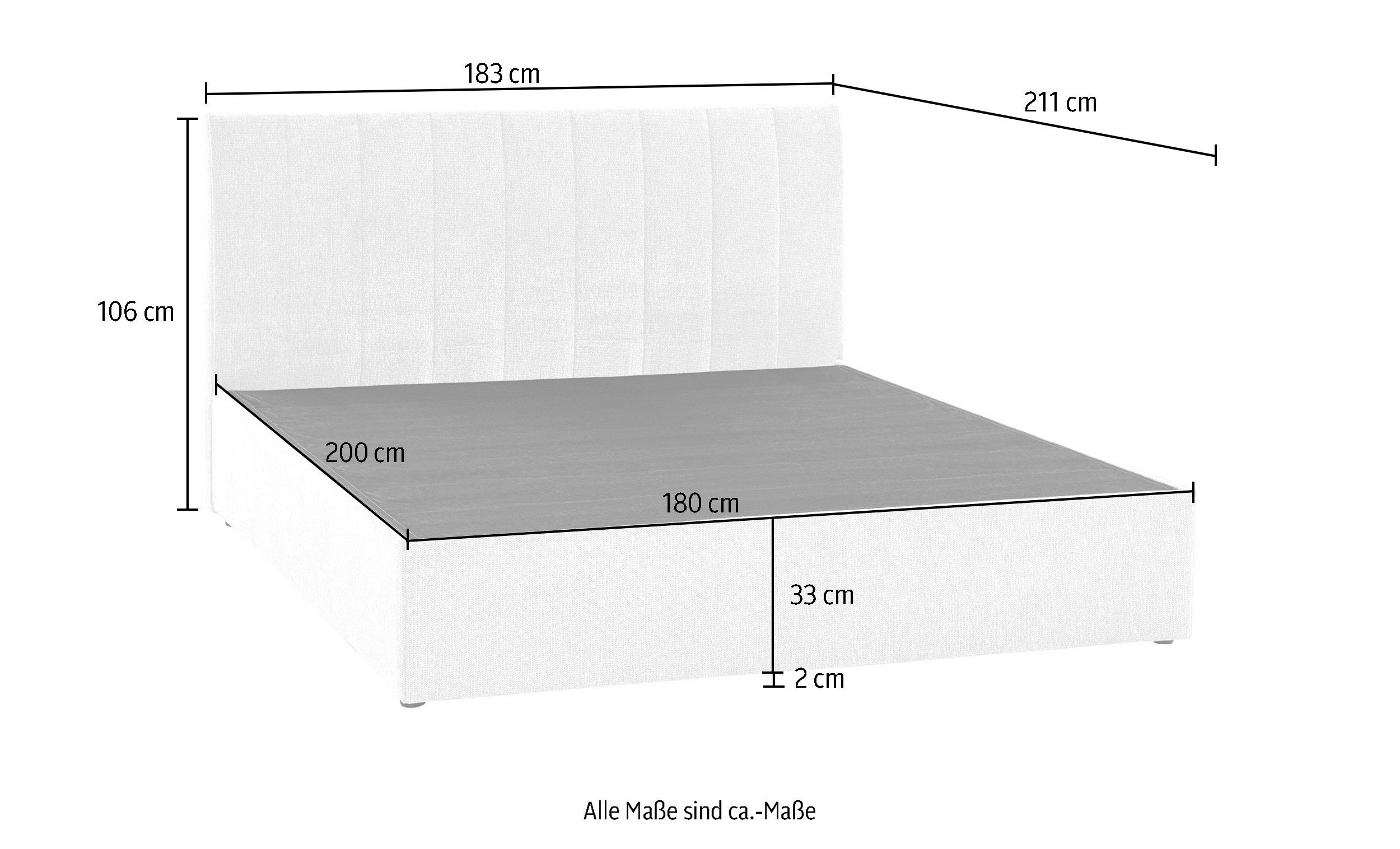 ATLANTIC home collection Boxspring Alva optioneel met matras en matrastopper