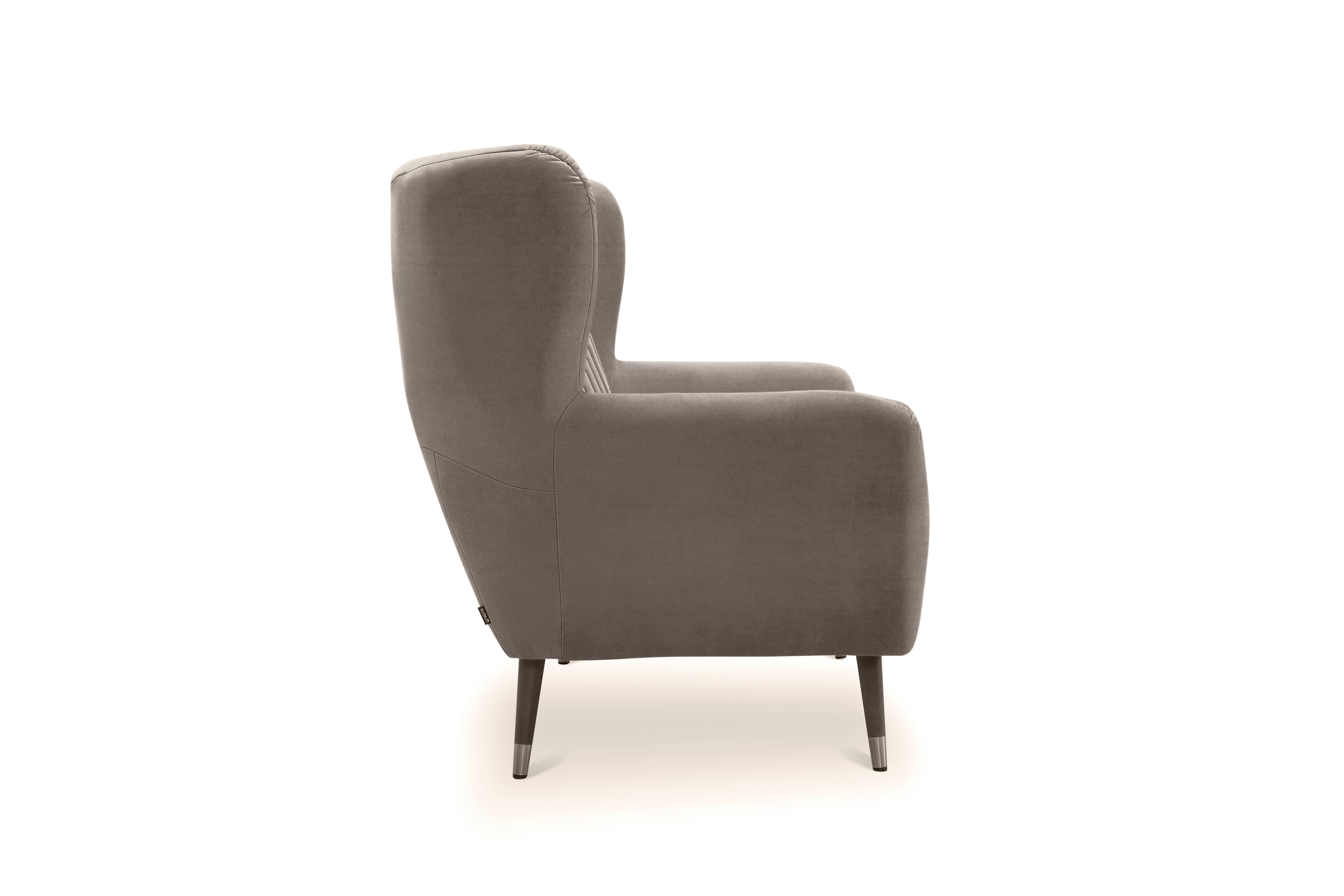 exxpo - sofa fashion 3-zitsbank Polly, comfortabel met hoge rugleuning, hoge poten, oorschelpbank