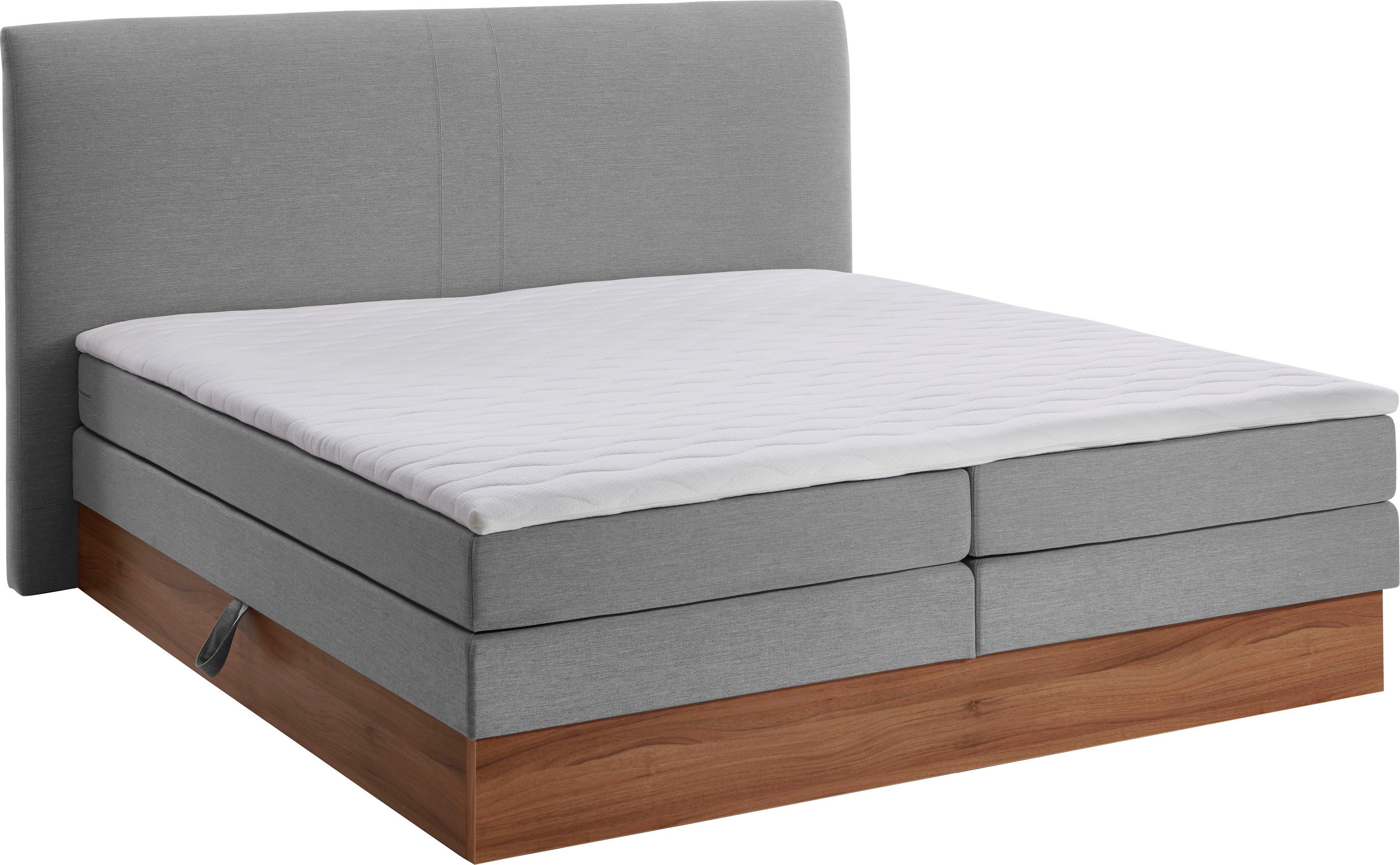 Home affaire Boxspring Blomen met walnoot-decor, met bedkist, verschillende hardheden, met topmatras