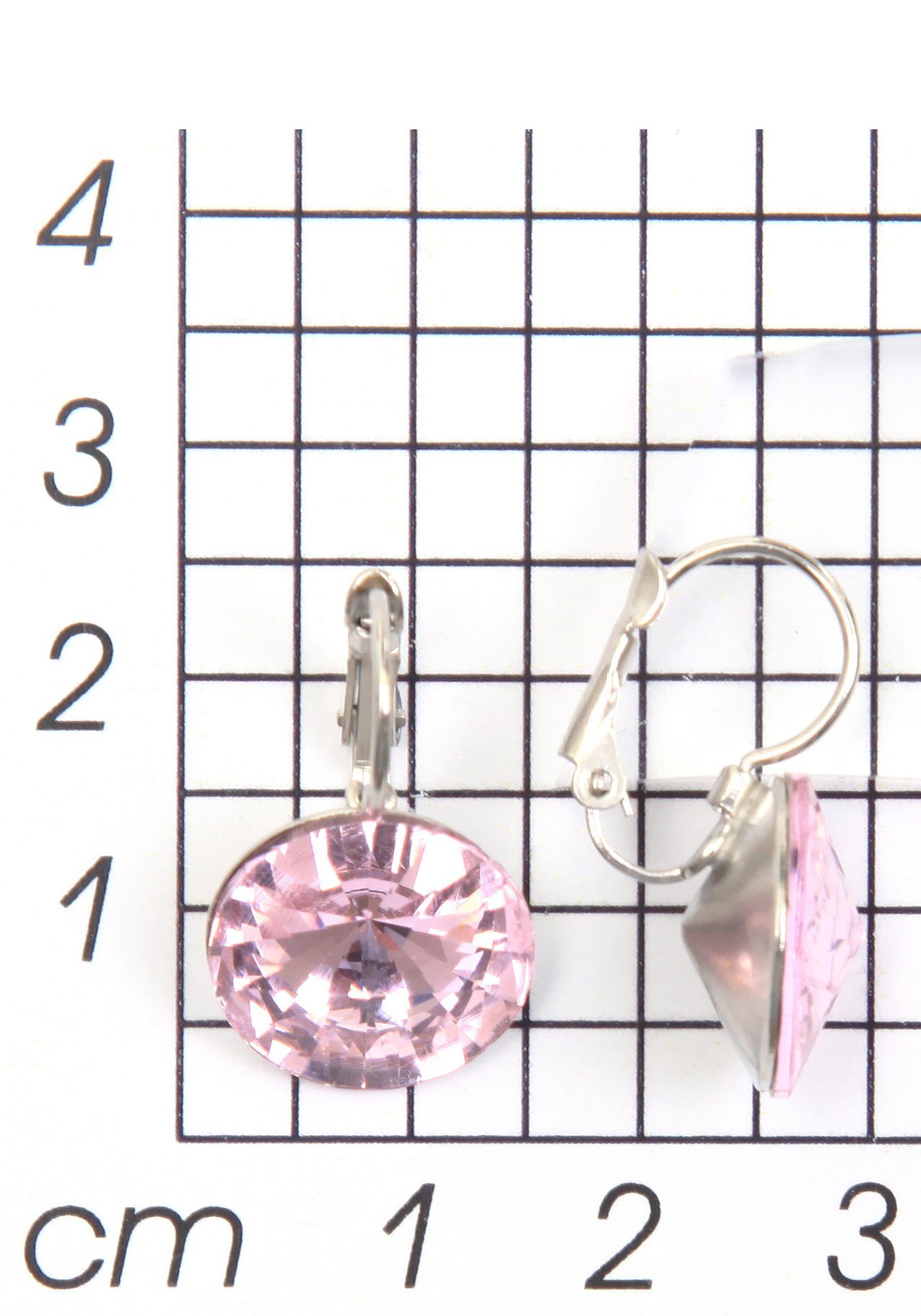 Firetti Paar oorhangers Helder, multicolour, rond Made in Germany - met glassteen