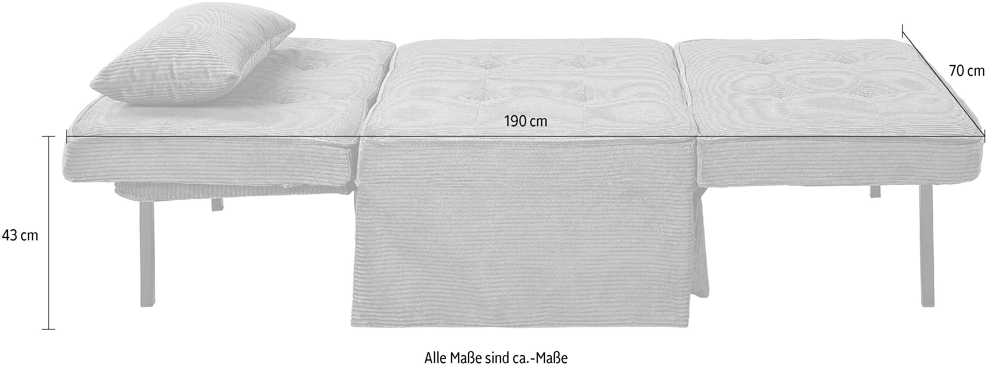 ATLANTIC home collection Slaapbank Finn te veranderen in een loungestoel, relaxfauteuil en logeerbed, incl. kussen