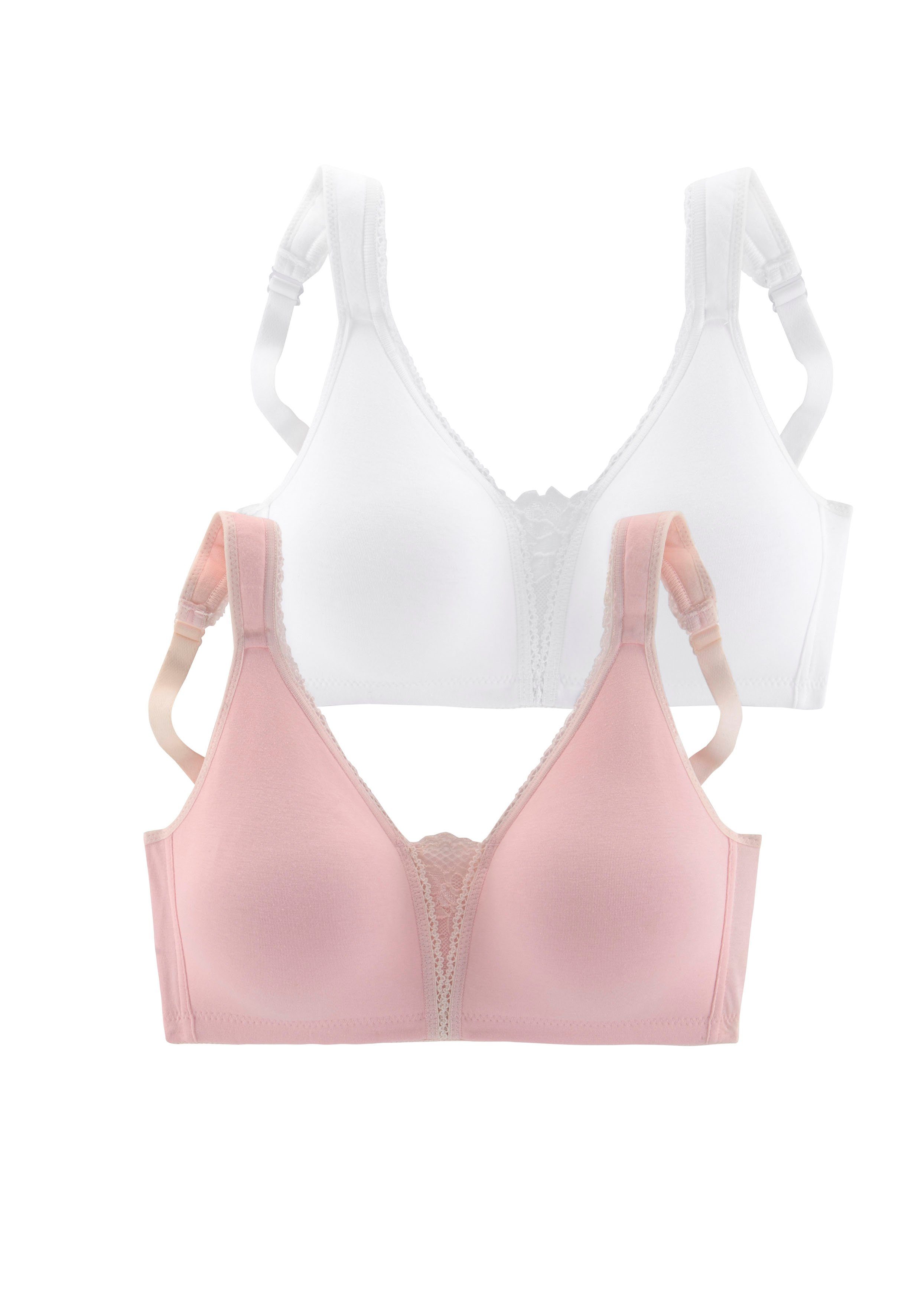 Petite fleur Soft-bh zonder beugels met kanten details (Set van 2)