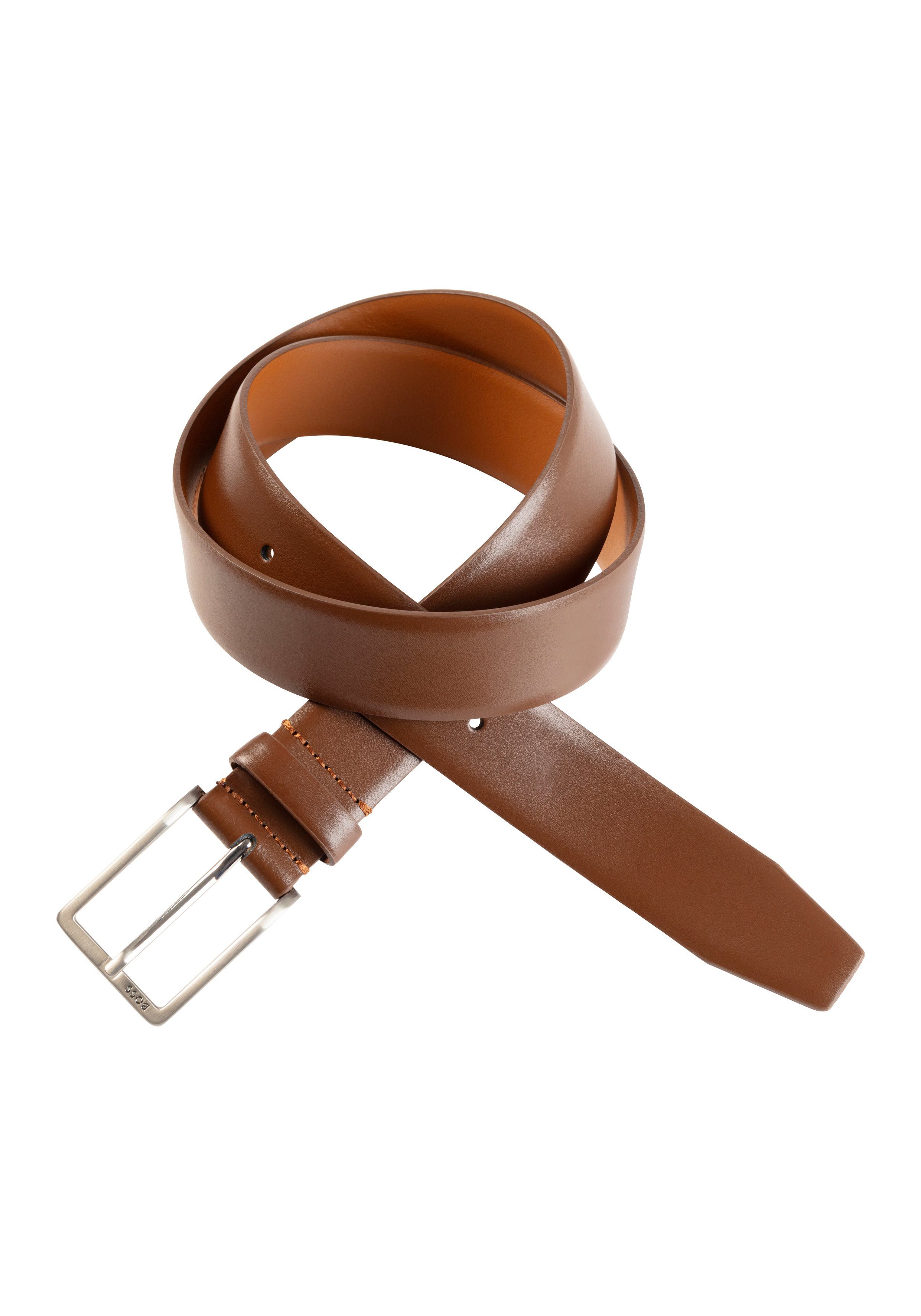 Boss Leren riem Erman-L_Sz35 met subtiele boss-reliëf op de sluiting