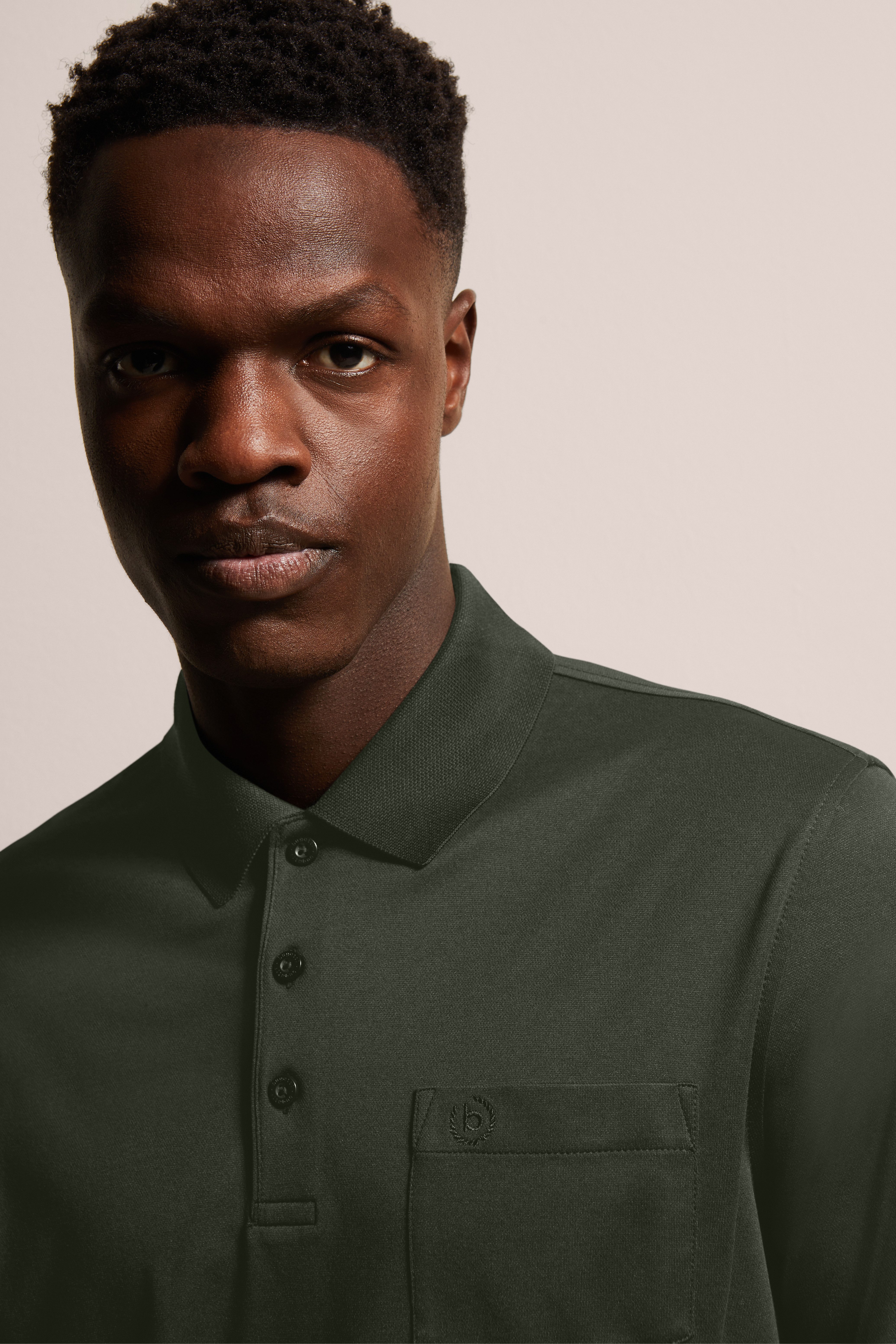 Bugatti Poloshirt met lange mouwen met fijne structuuruitstraling