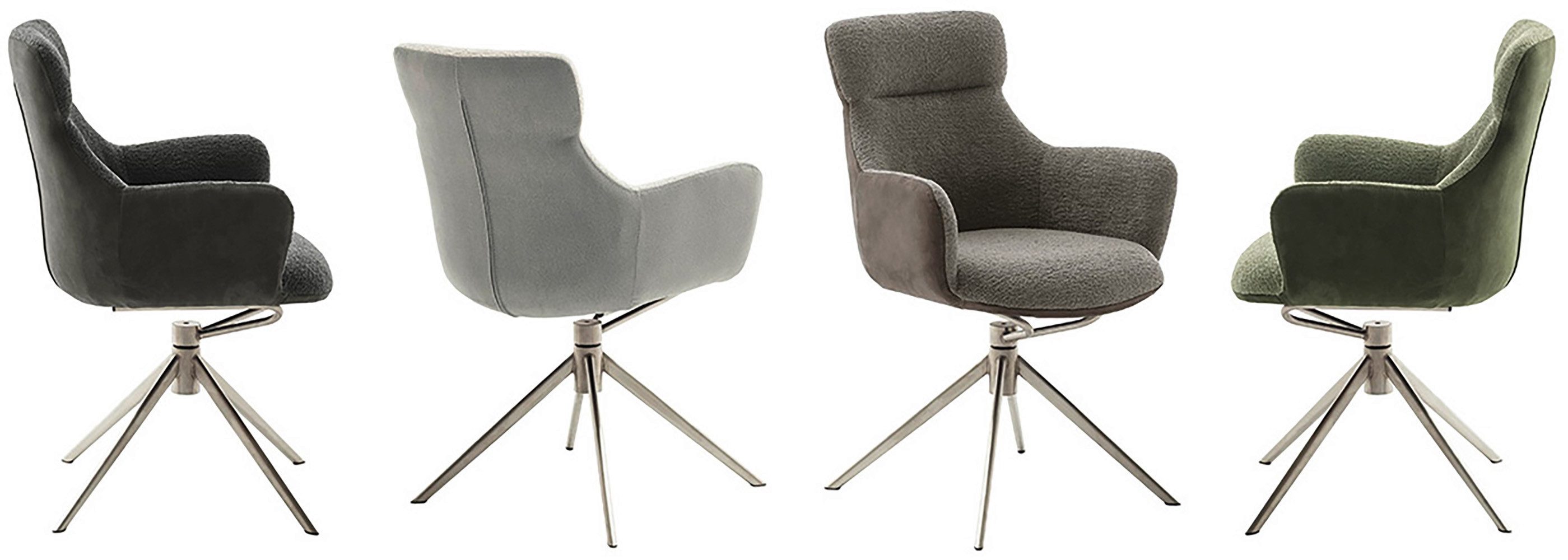 MCA furniture Eetkamerstoel (2-set), draaibaar 360°, draai- & schommelfunctie, zithoogte ca. 50 cm