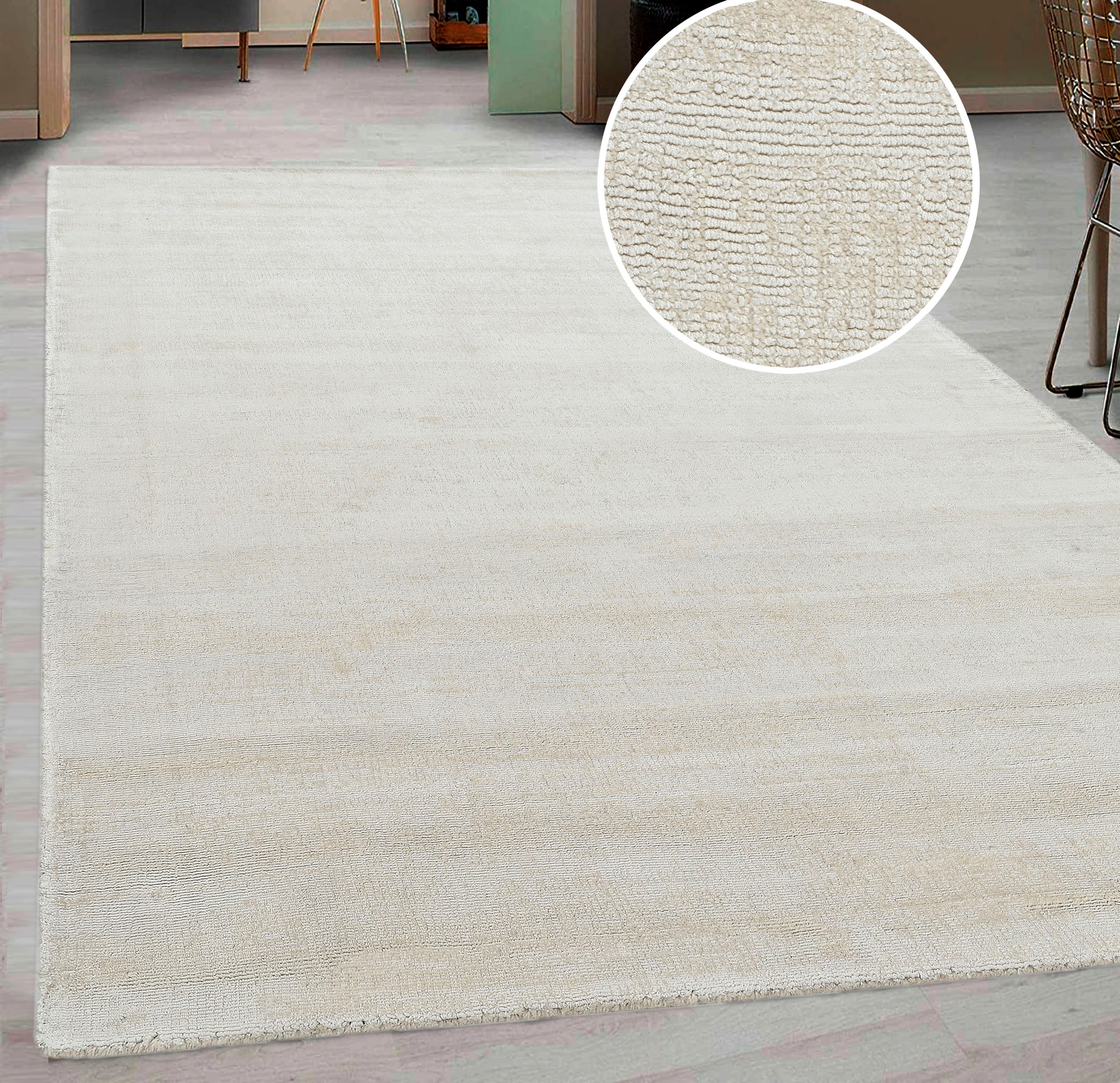 Leonique Vloerkleed Soley, kortpolig tapijt, handgeweven viscose tapijt in kleur changerend, handgeweven, woonkamer, slaapkamer, eetkamer