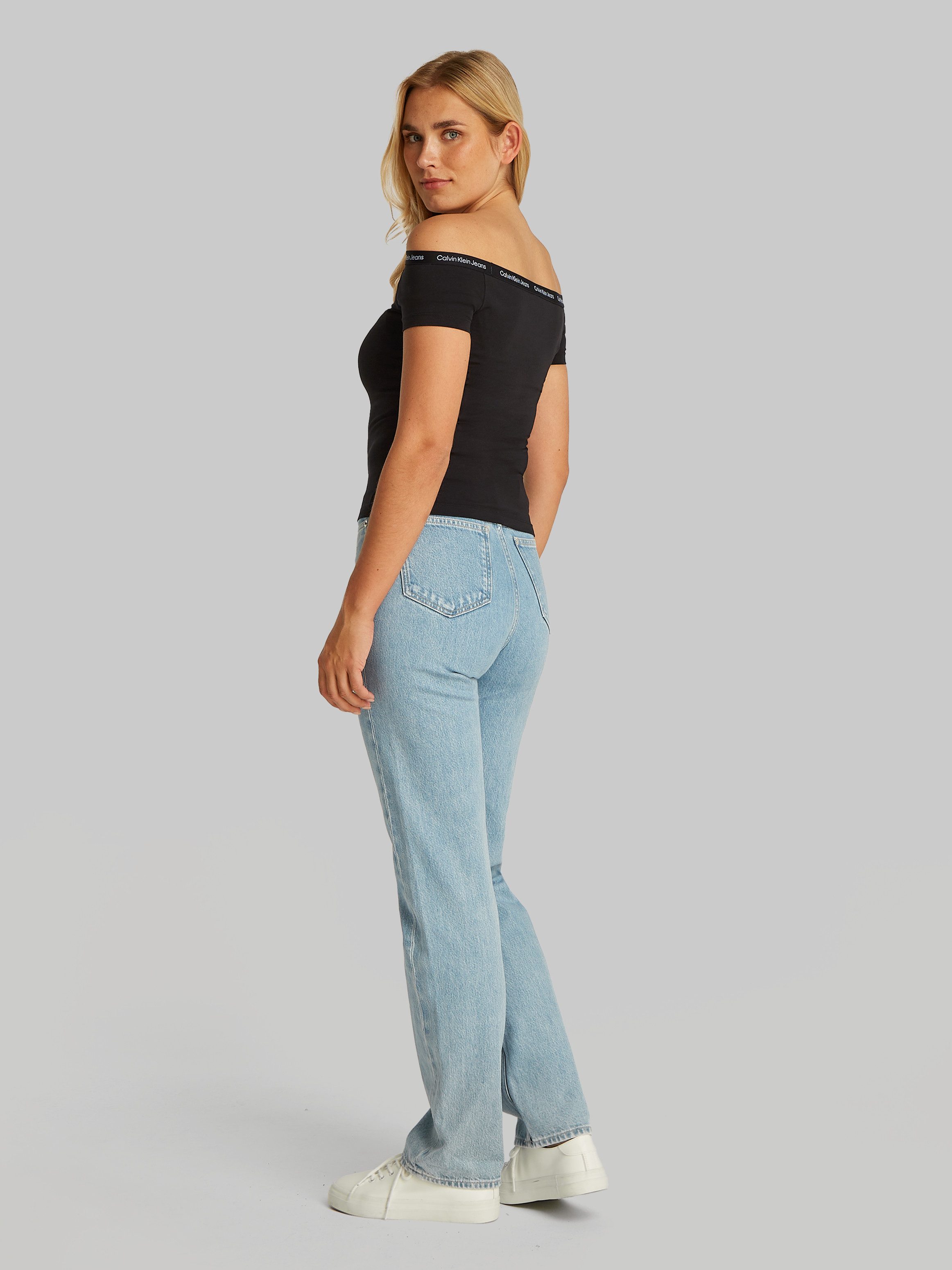 Calvin Klein T-shirt LOGO ELASTIC BARDOT TOP