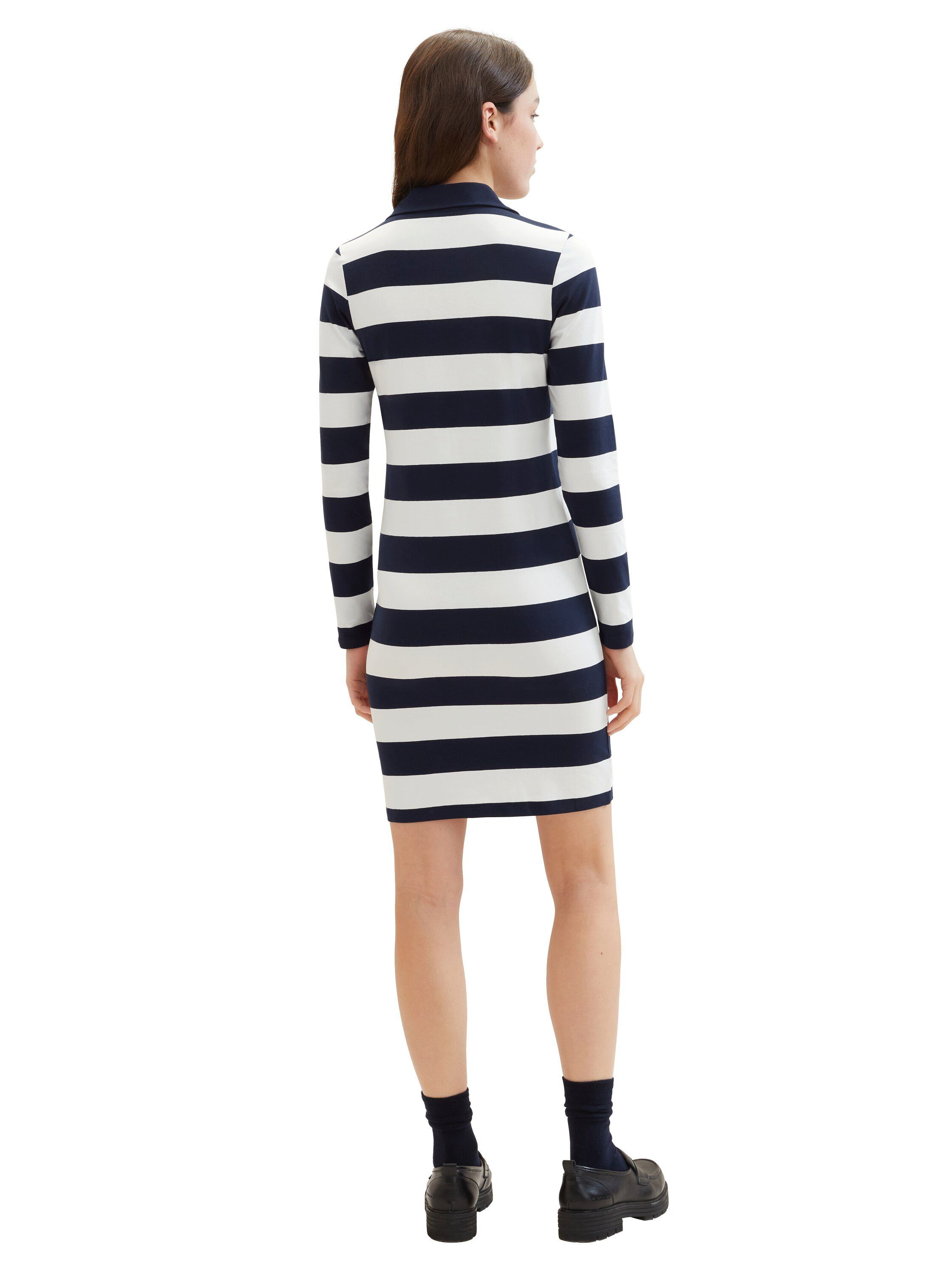 Tom Tailor Denim Jerseyjurk in streep-look en met v-halslijn