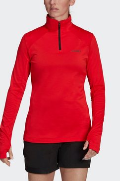 adidas terrex functioneel shirt terrex everyhike half-zip fleece-top rood