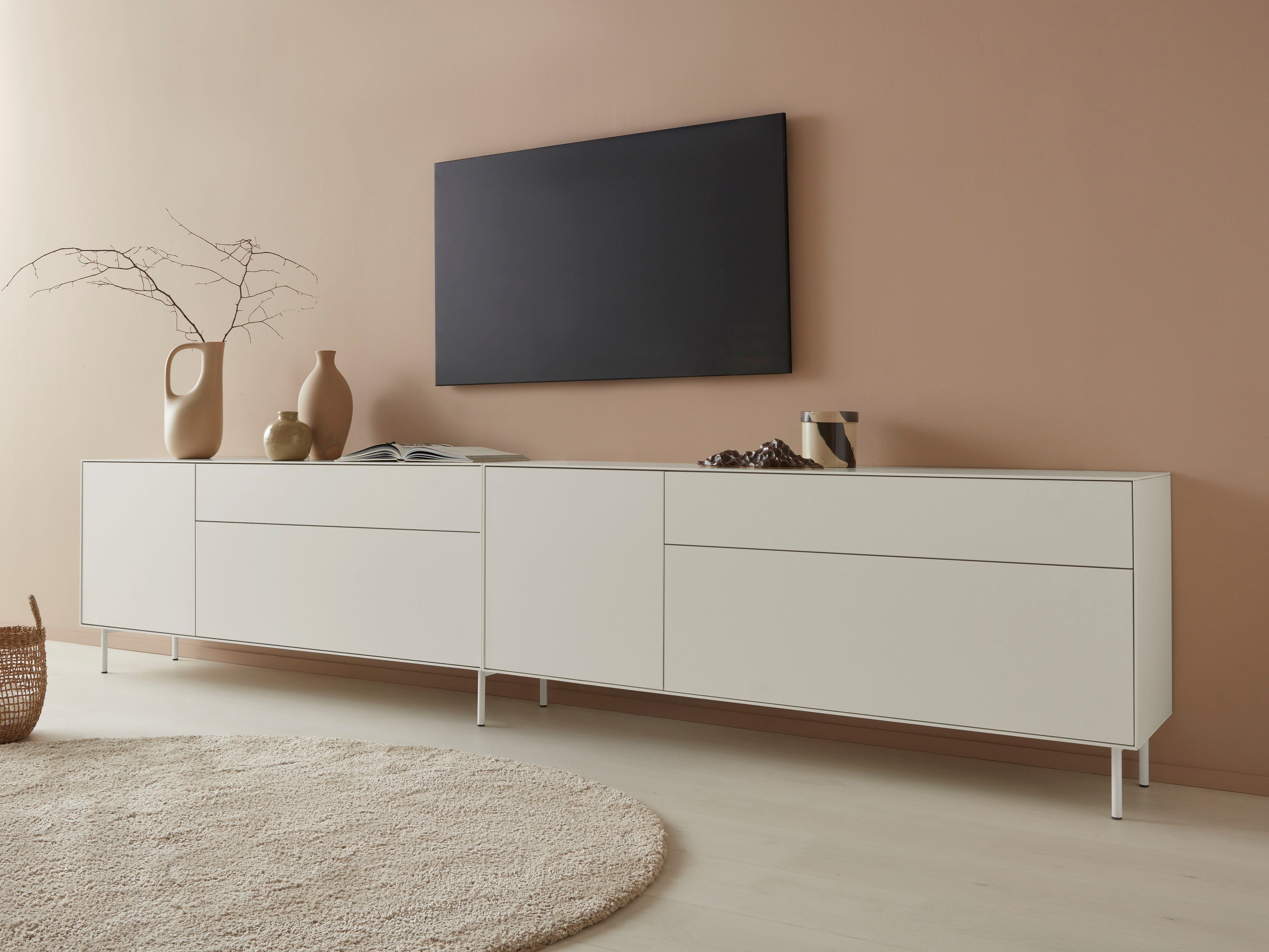 LeGer Home by Lena Gercke Tv-meubel Essentials Breedte: 334 cm, MDF (2 stuks) lowboards wit