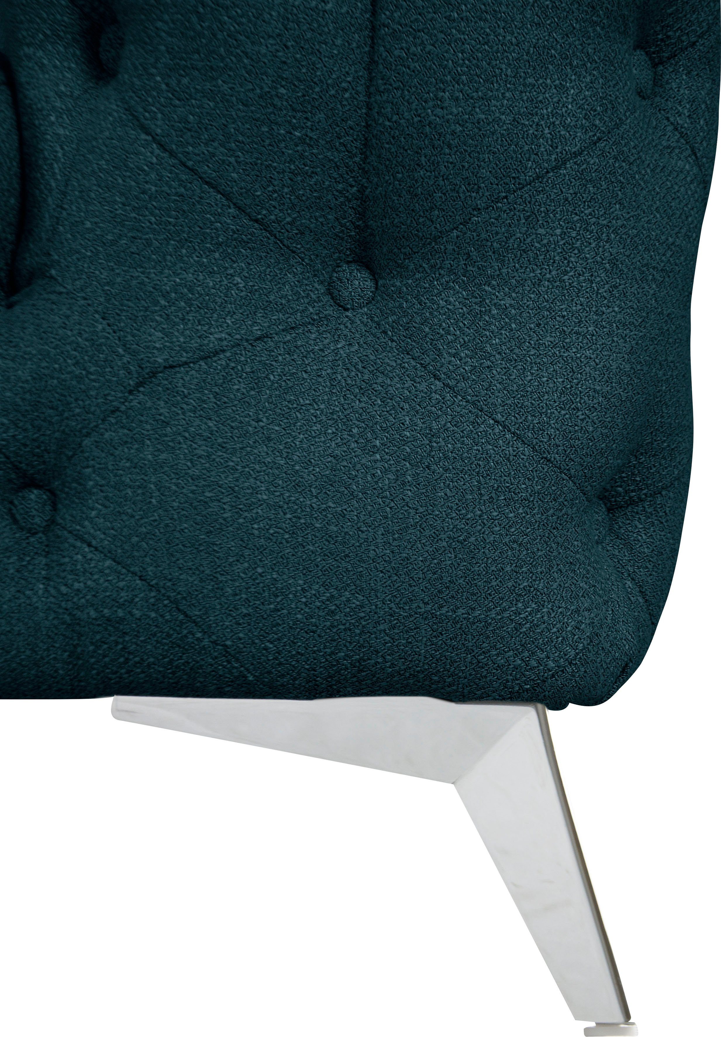 Leonique Chesterfield-bank Glynis L-vorm luxueuze capitonnage, moderne chesterfield look, kleur van de poten ter keuze