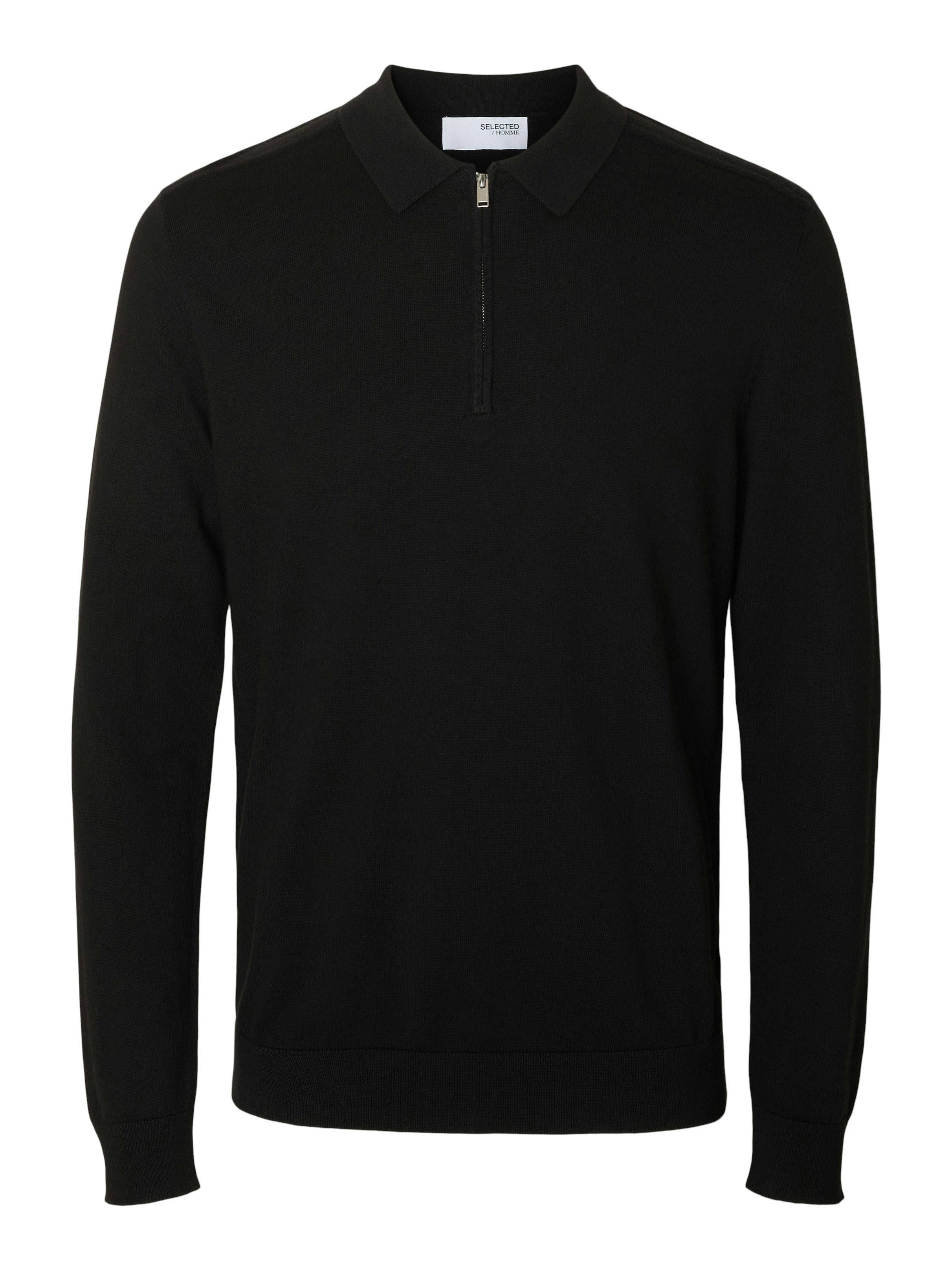 SELECTED HOMME Trui met polokraag SLHBERG LS HALF ZIP POLO NOOS