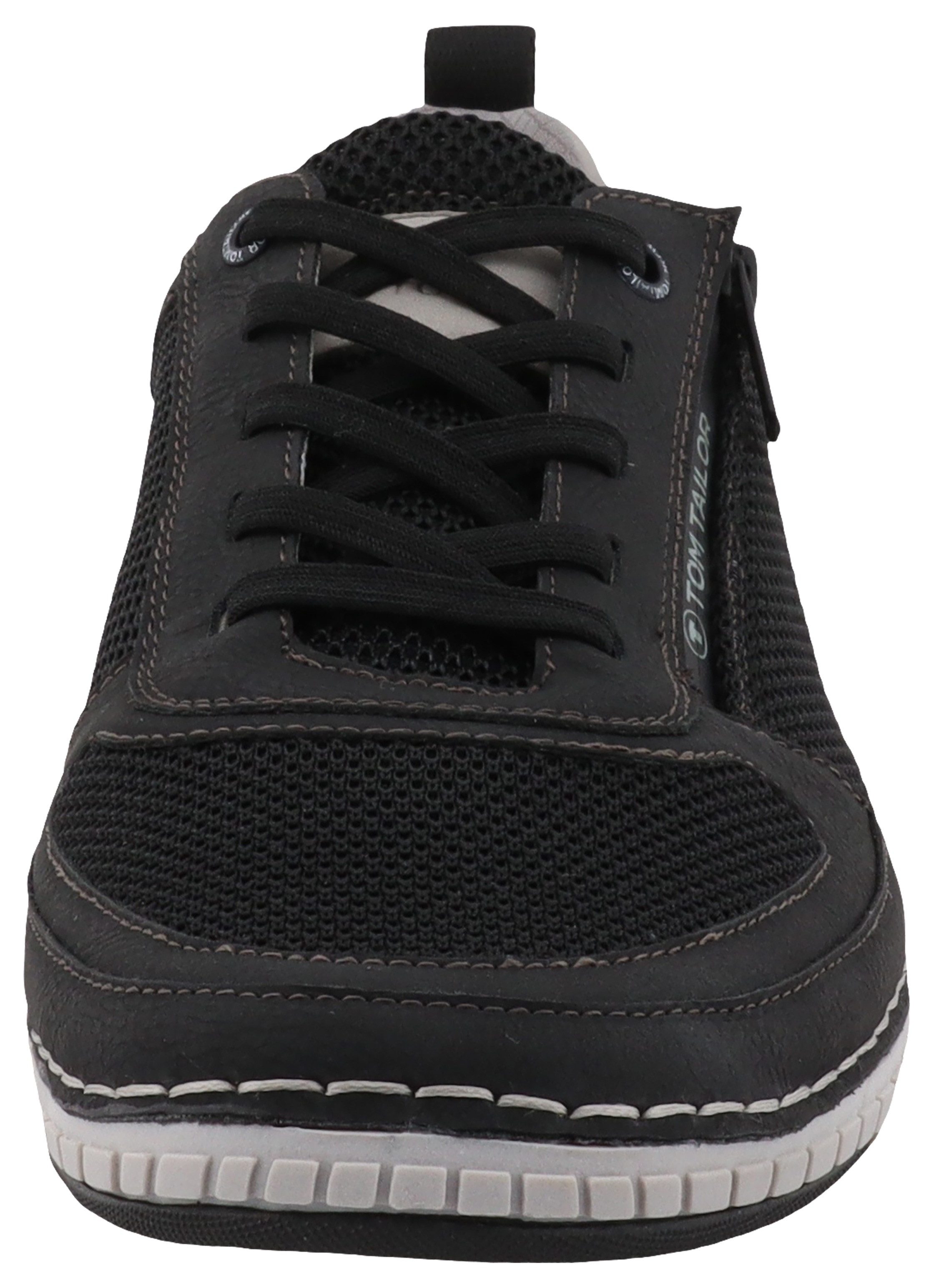 Tom Tailor Sneakers , vrijetijdsschoen, lage schoen, veterschoen met contrast-raamnaad