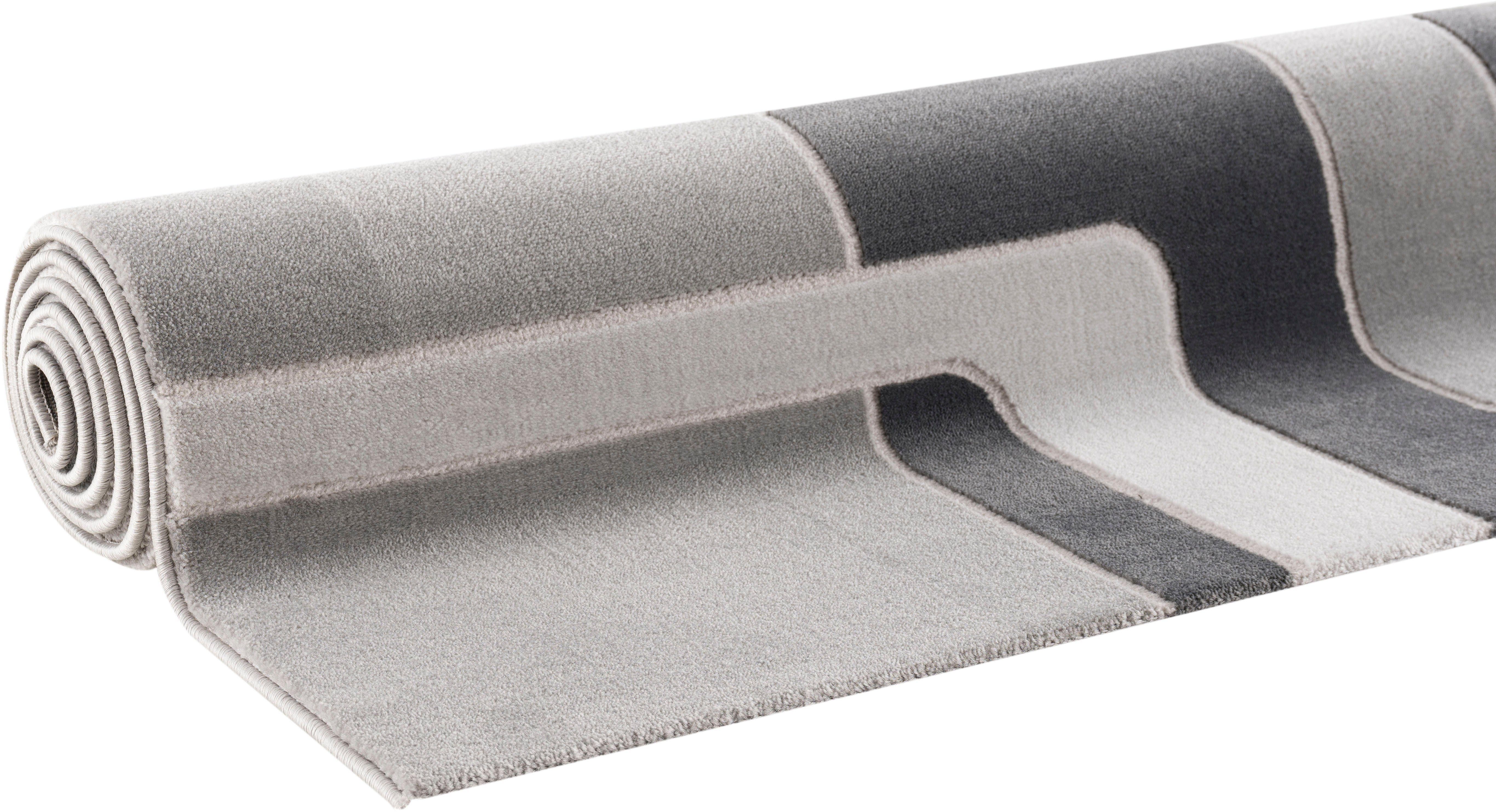 Home affaire Vloerkleed Anesa met een met de hand gesneden reliëfpatroon, plat, korte pool, elegant