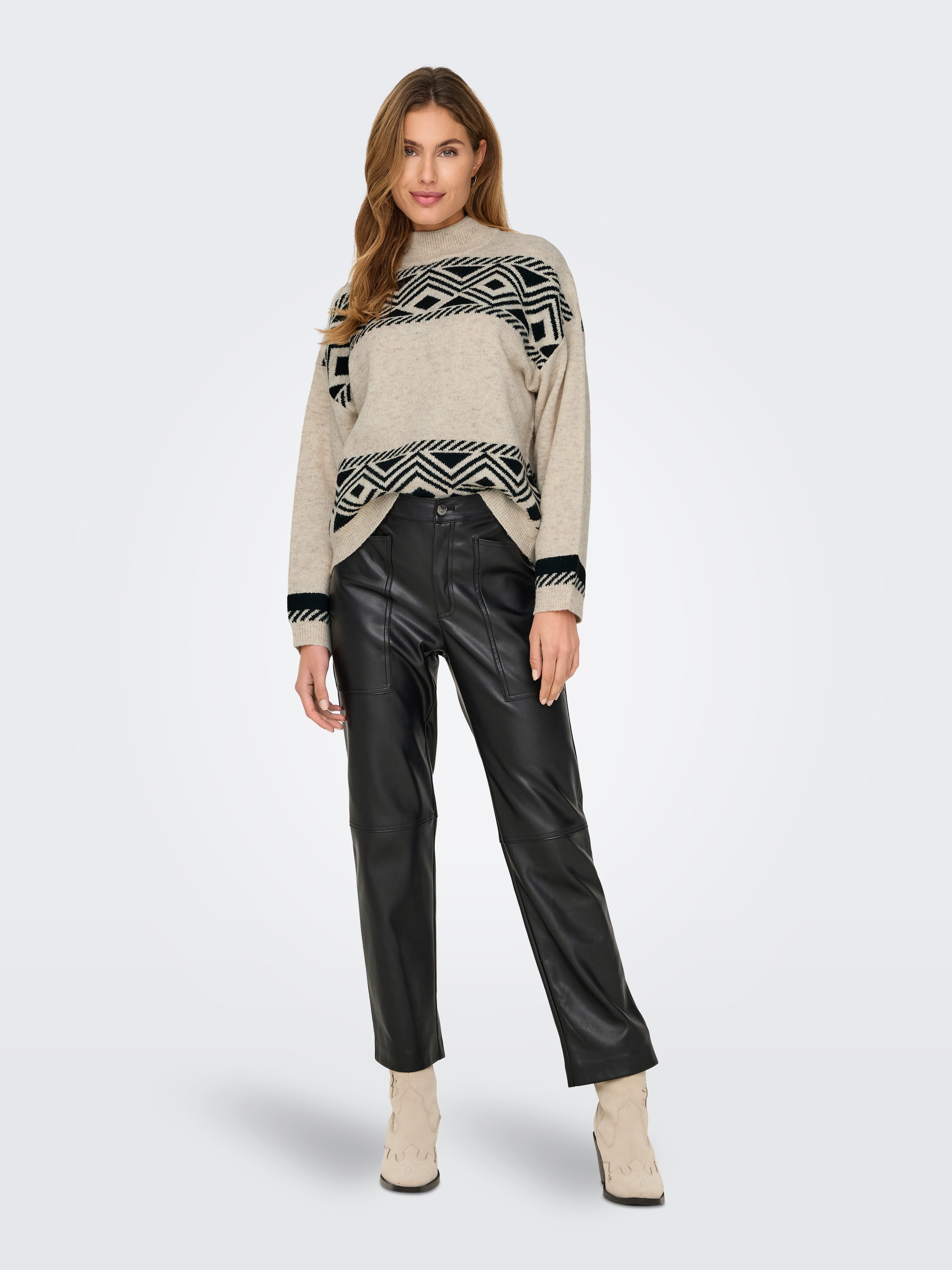Only Trui met staande kraag ONLVICTORIA L/S PULLOVER KNT NOOS