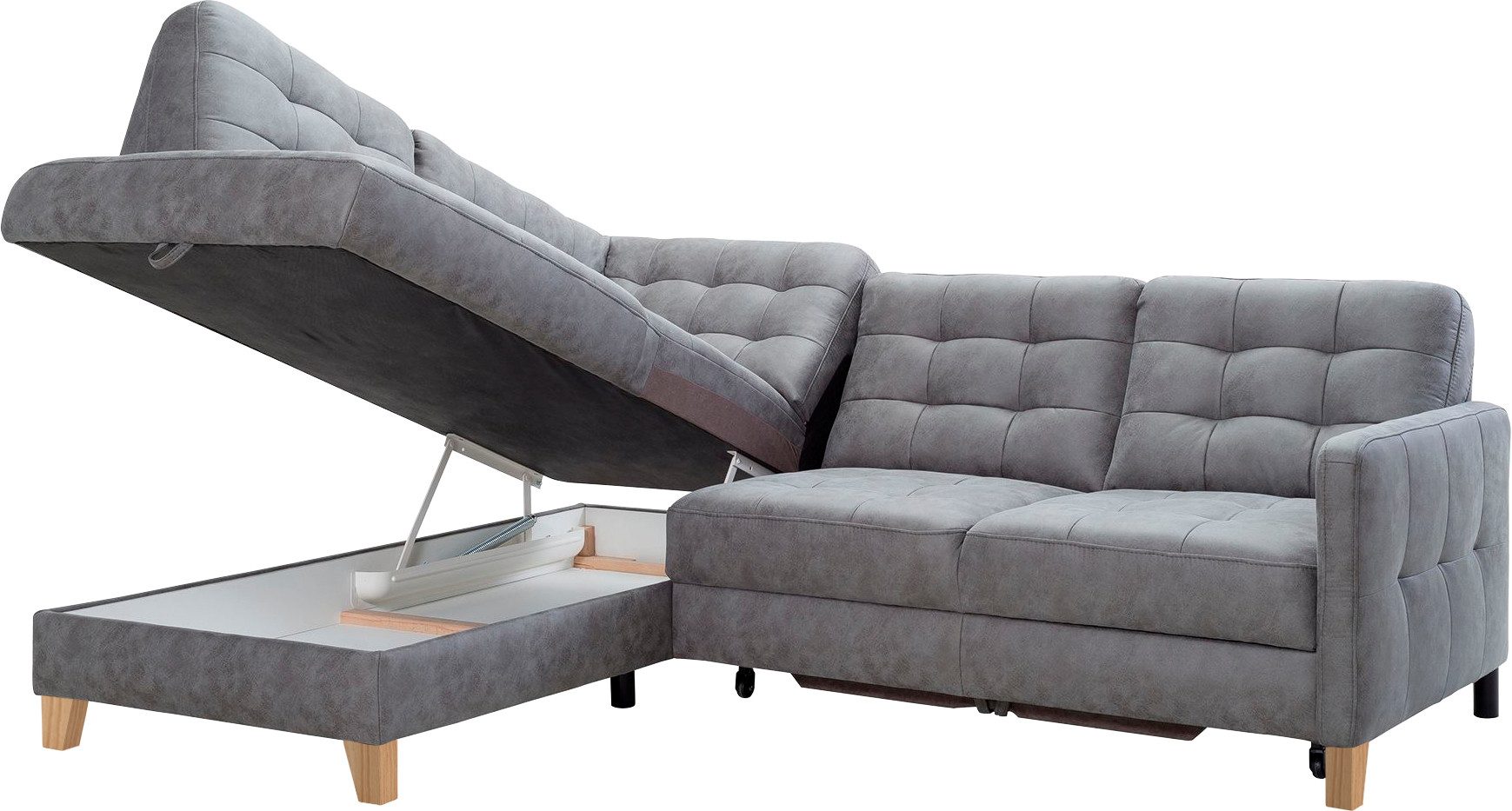 exxpo - sofa fashion Hoekbank Elio, compact en comfortabel, handig, tijdloos design, L-vorm