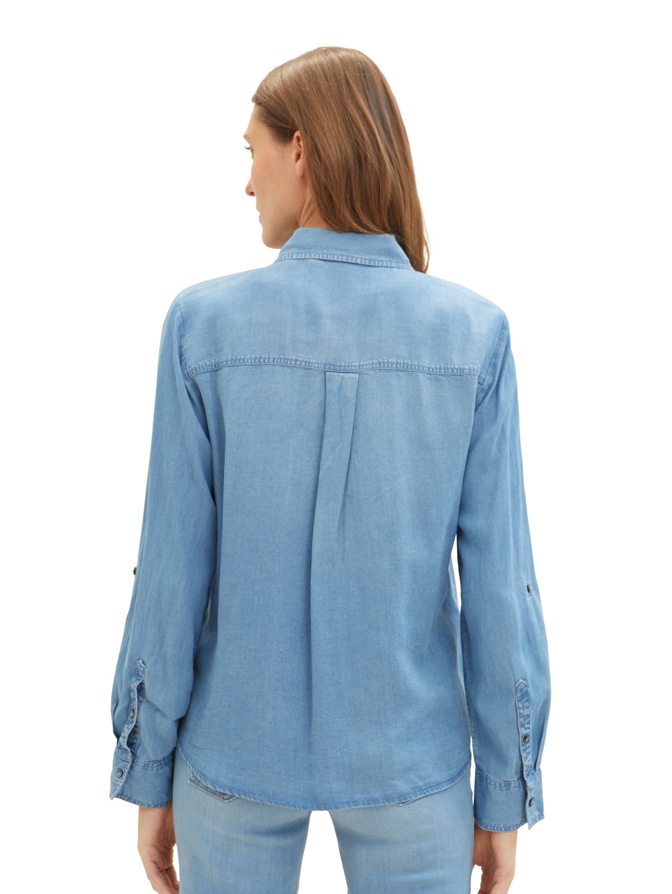 Tom Tailor Jeans blouse met lyocell en kentkraag