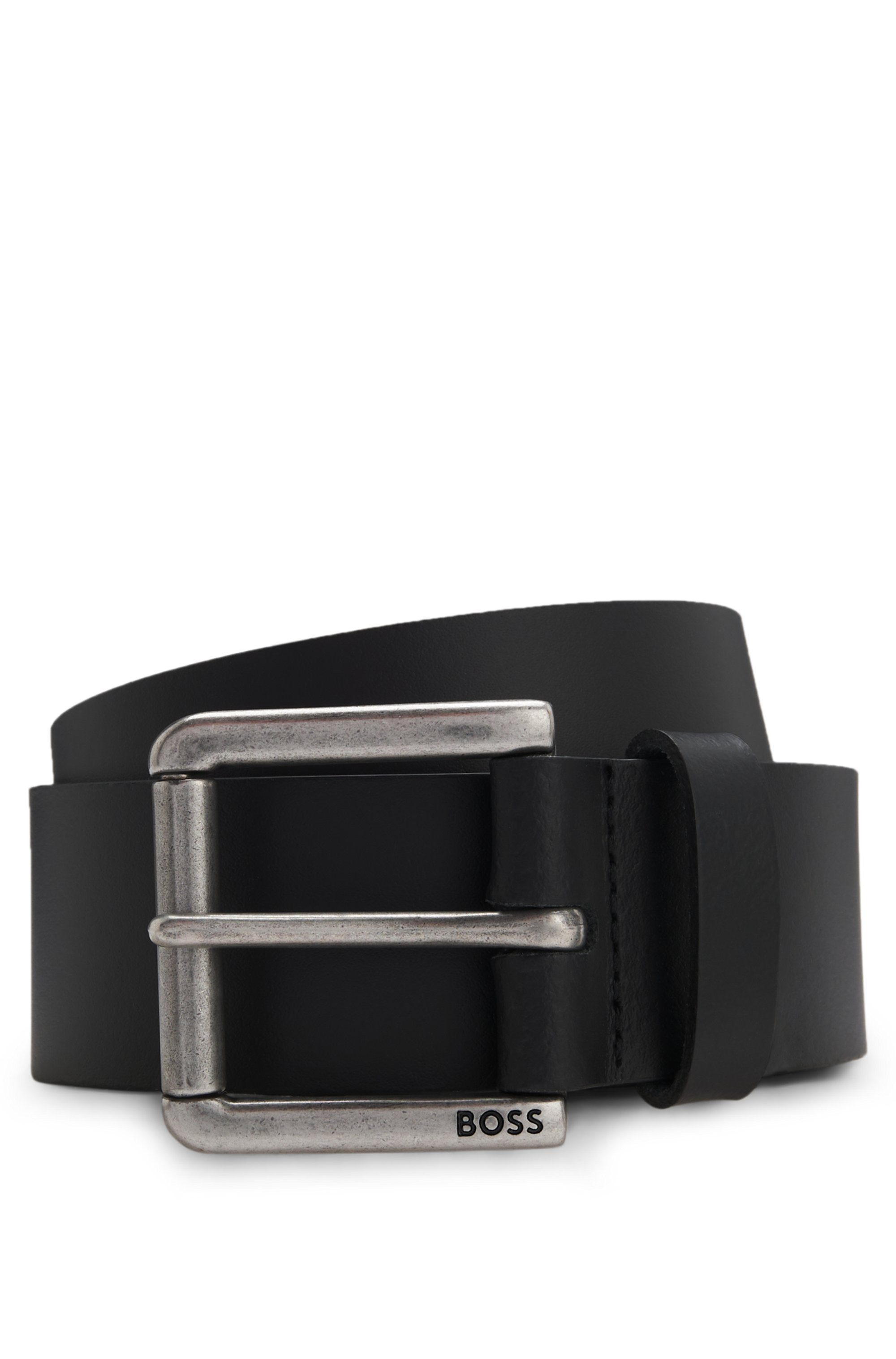 Boss Leren riem Joris Sz40 met logo op de riemsluiting