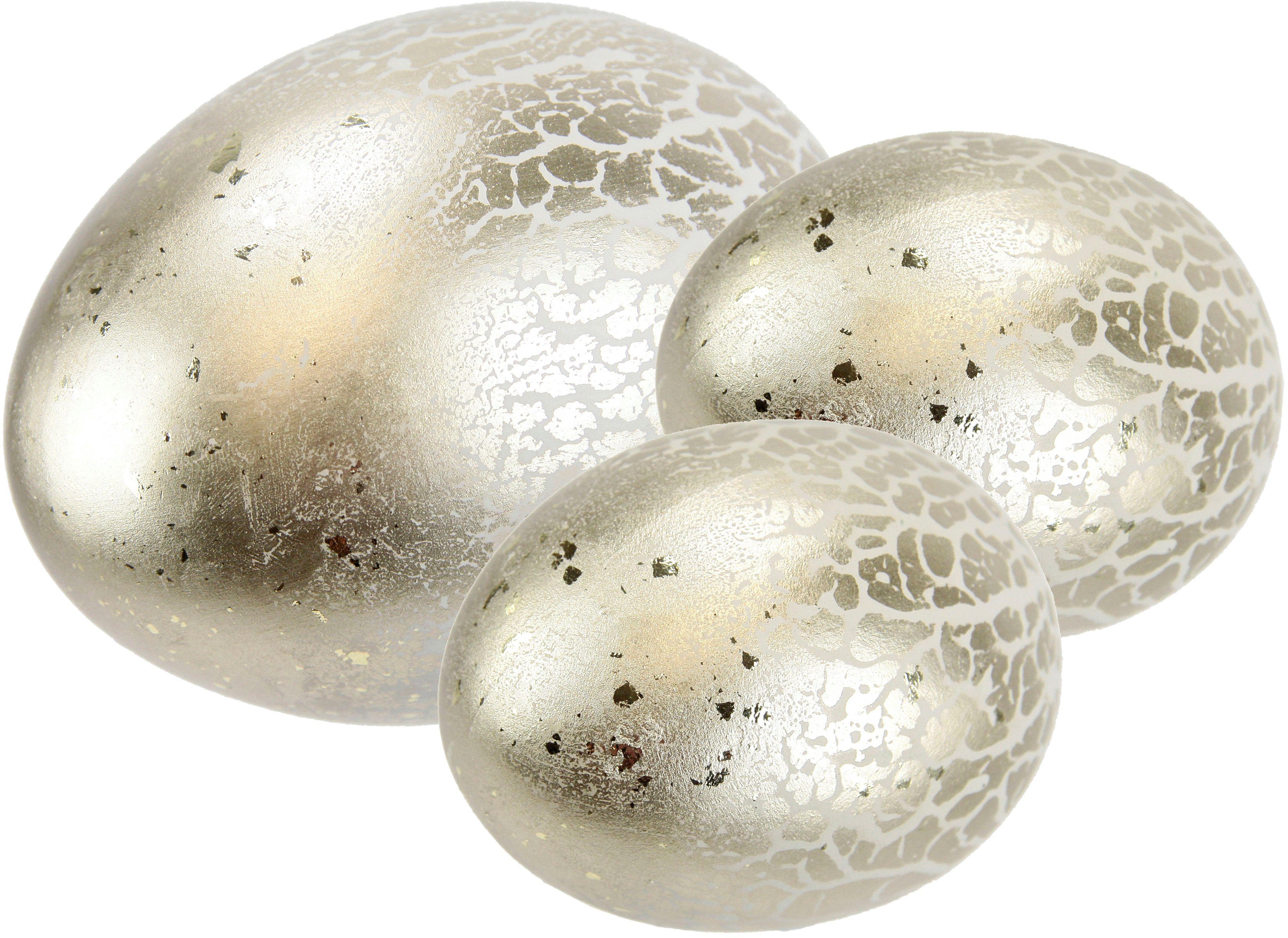 I.GE.A. Paasei Decoratie-ei, paasfiguur Eieren, Pasen, paasdecoratie, lentdecoratie, tuindecoratie (set, 3 stuks)