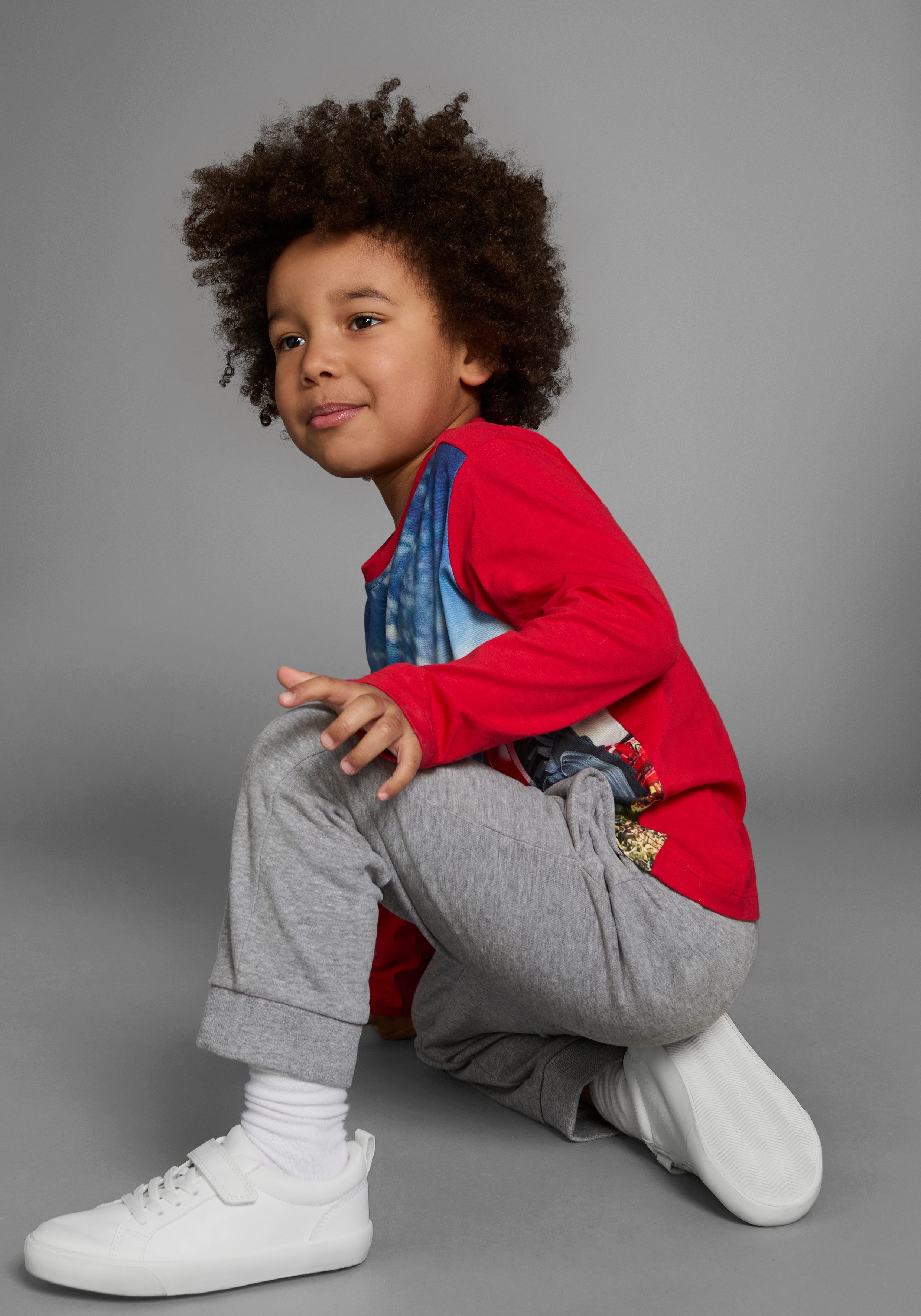KIDSWORLD Shirt met lange mouwen Tractoren Langarm, basic pasvorm, bedrukt (2-delig, Set van 2)