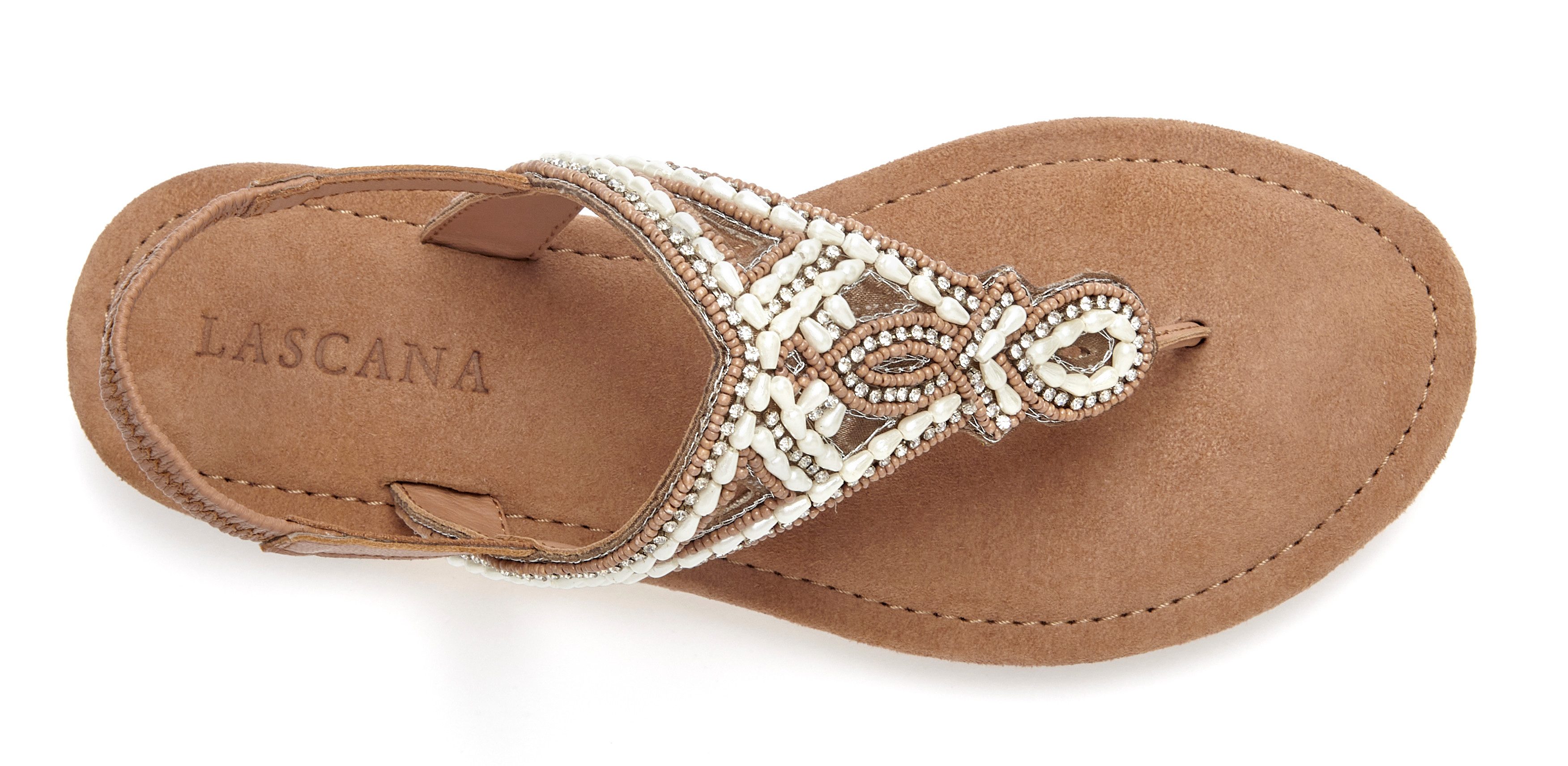Lascana Teenslippers Sandaal, pantoletten bezet met parels en steentjes