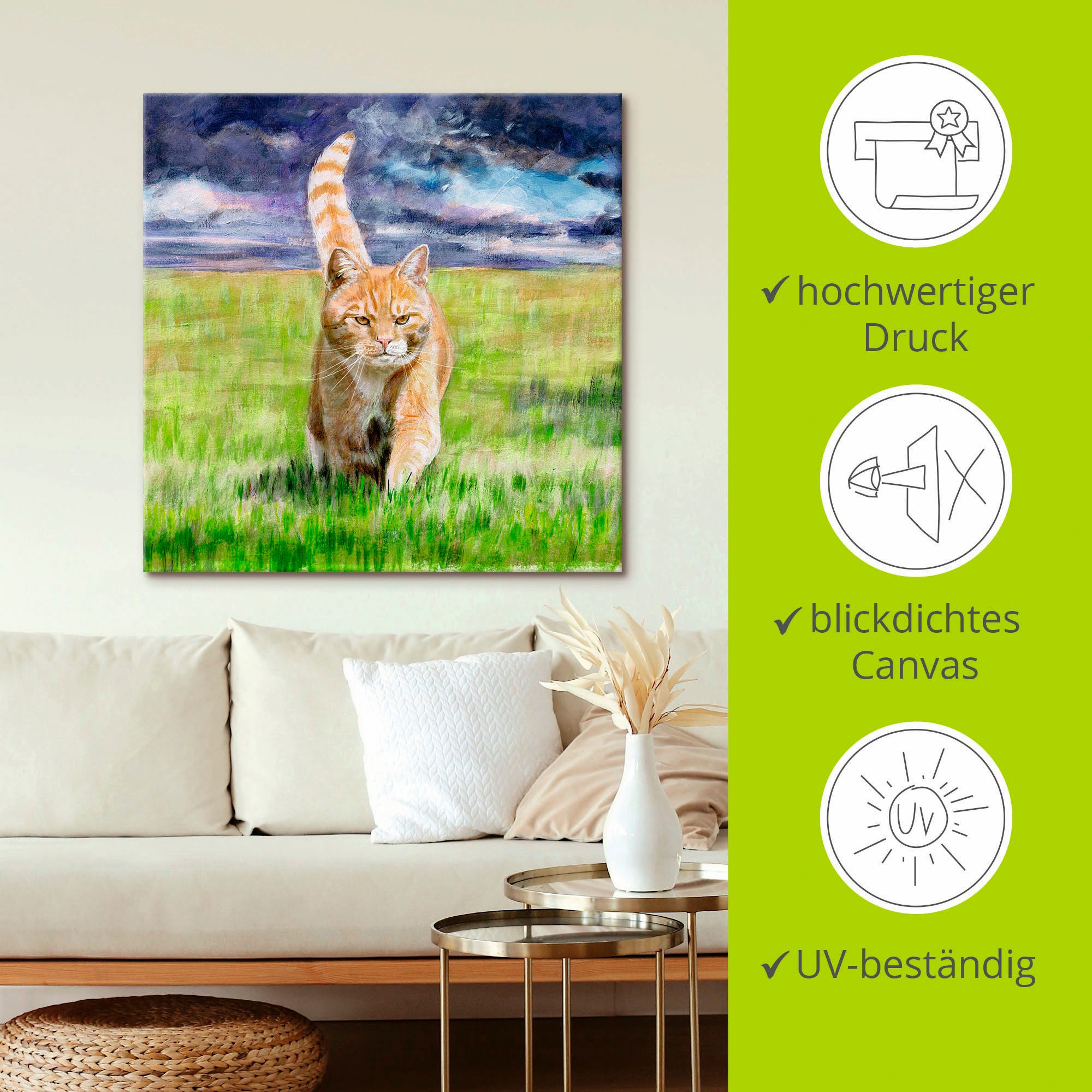 Artland Artprint op linnen Op jacht gespannen op een spieraam