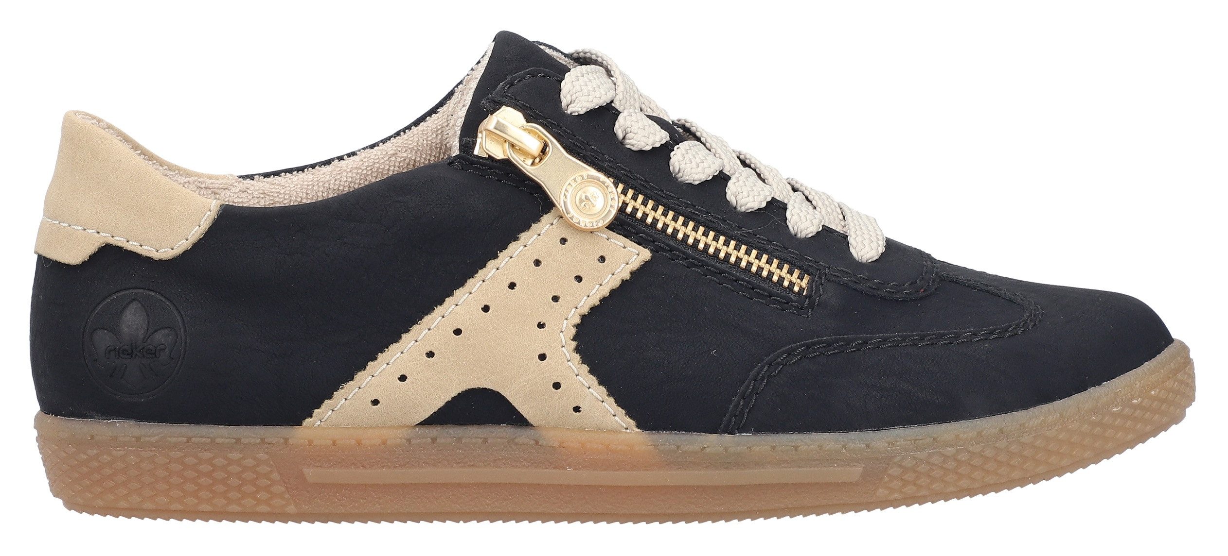 Rieker Sneakers , lage schoen, vrijetijdsschoen, veterschoen met ritssluiting