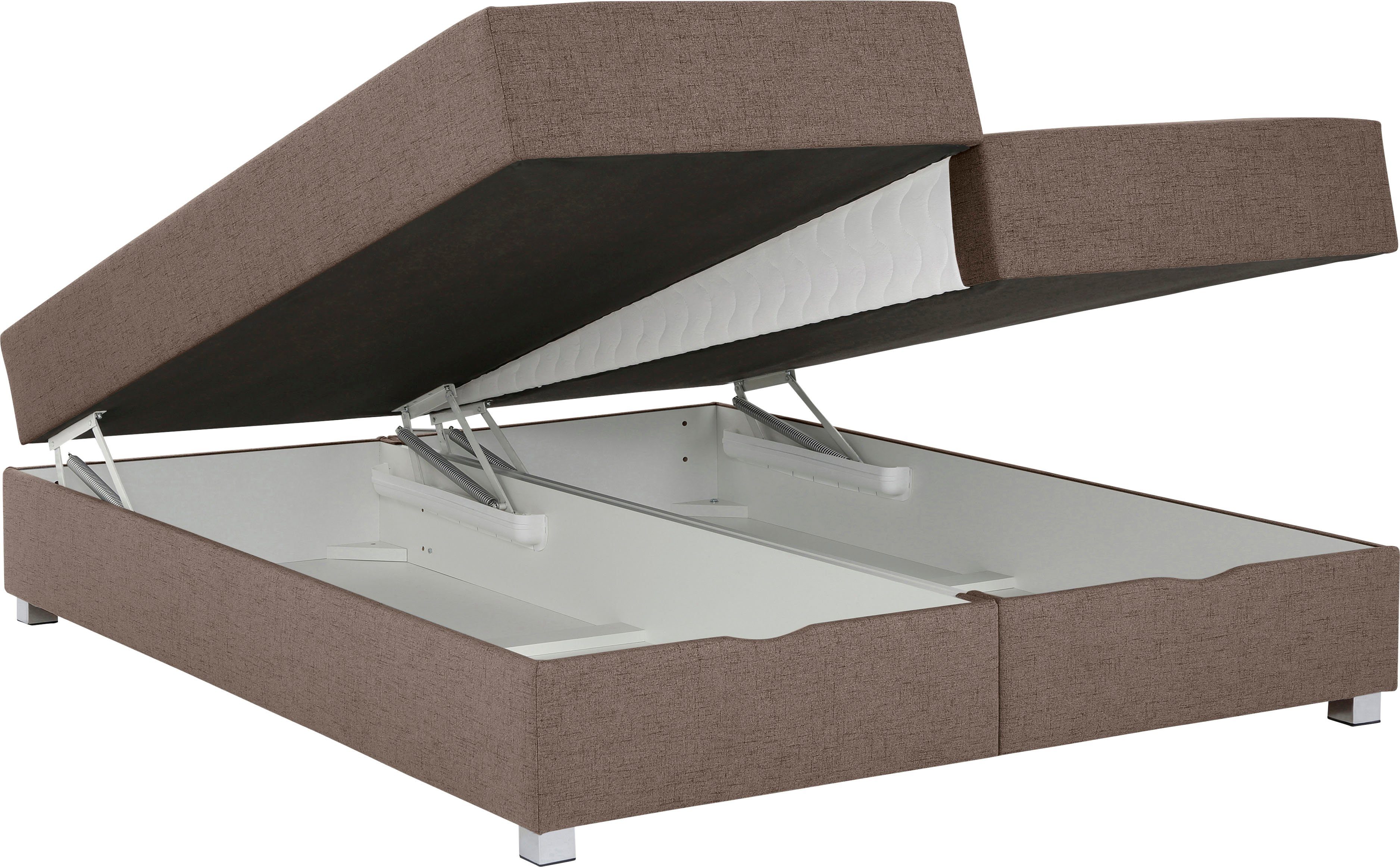 INOSIGN Boxspring Alexis zonder hoofdbord - ideaal voor ruimtes met schuine plafonds, in 4 breedten