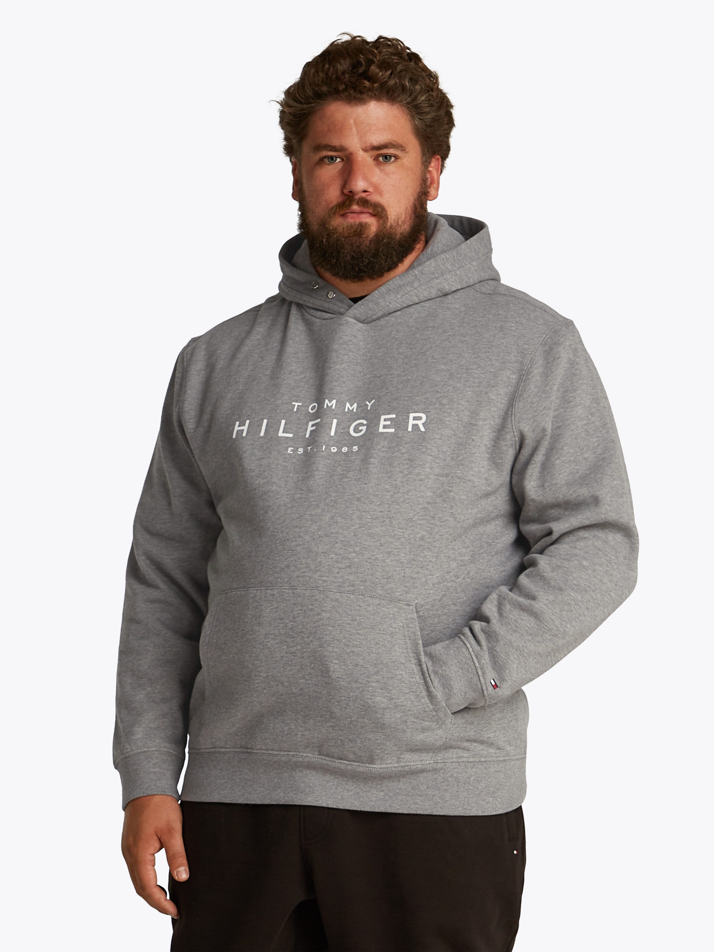 Tommy Hilfiger Sweatshirt BT-TOMMY HILFIGER HOODY-B in grote maten, logoborduring