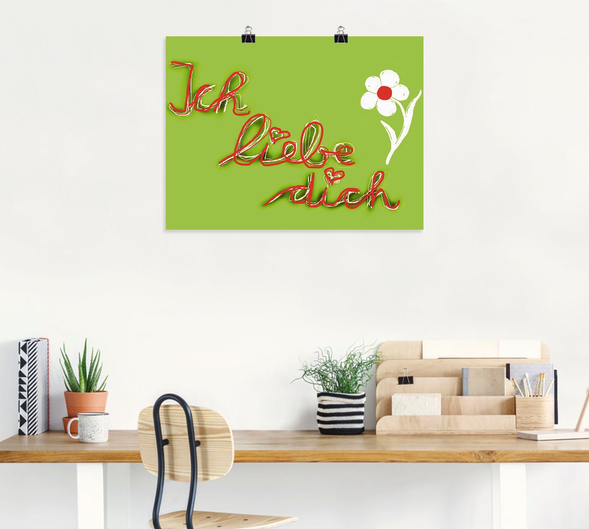 Artland Artprint Ik hou van je als artprint op linnen, muursticker of poster in verschillende maten