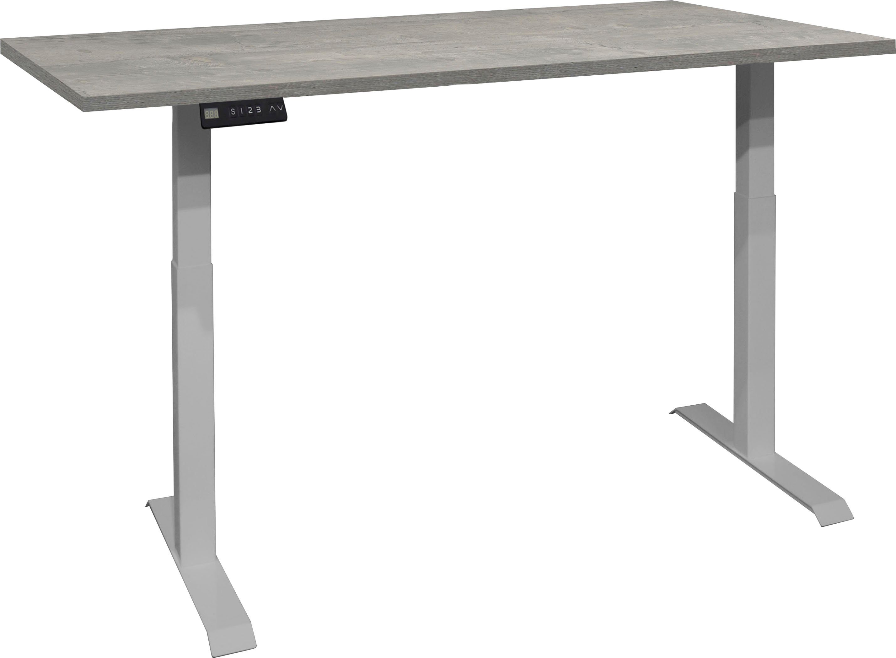Mäusbacher Bureau Big System Office Breedte 180 cm, elektrisch in hoogte verstelbaar bureaus grijs