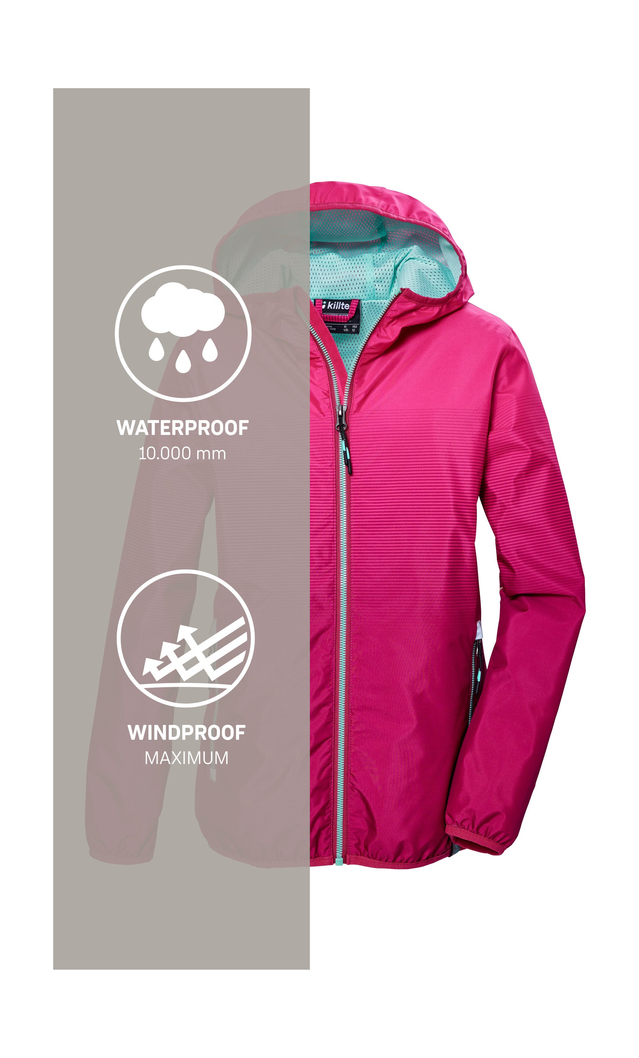 Killtec Functioneel jack KOS 151 GRLS JCKT Kleurverloop, water- en winddicht, reflecterend, PFAS-vrij