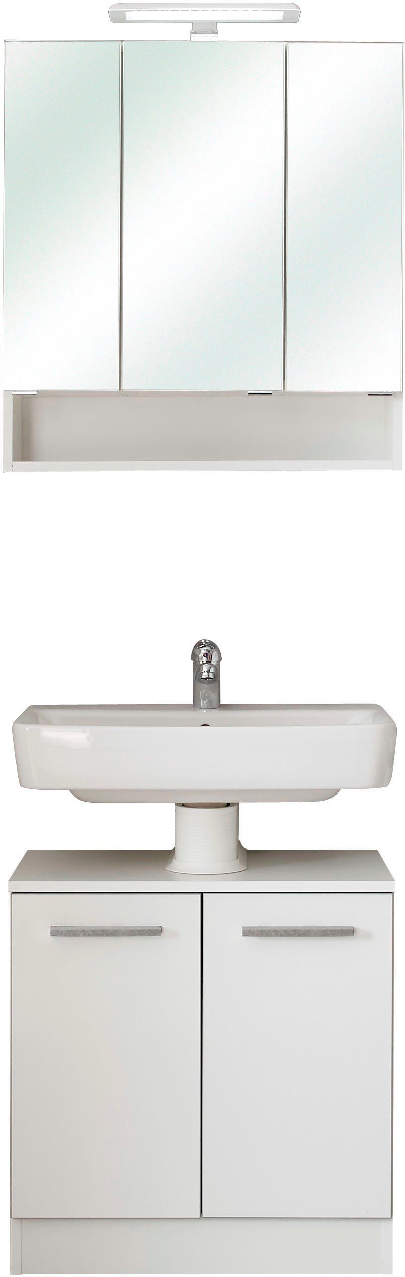 Saphir Badmeubelset Quickset 953 2-teilig, Waschbeckenunterschrank und LED-Spiegelschrank (set)