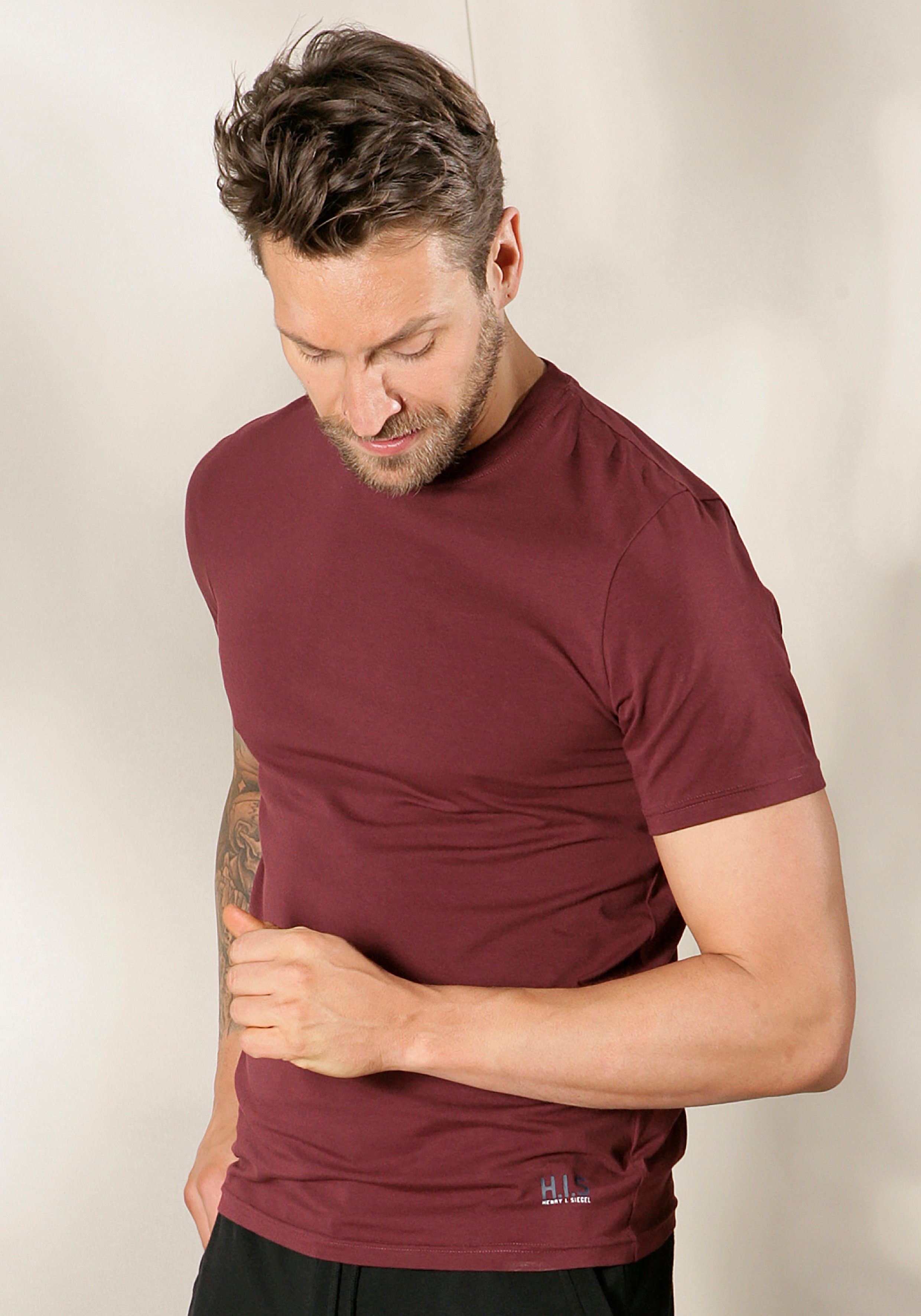 H.I.S T-shirt Onderhemd met ronde hals (Set van 3)
