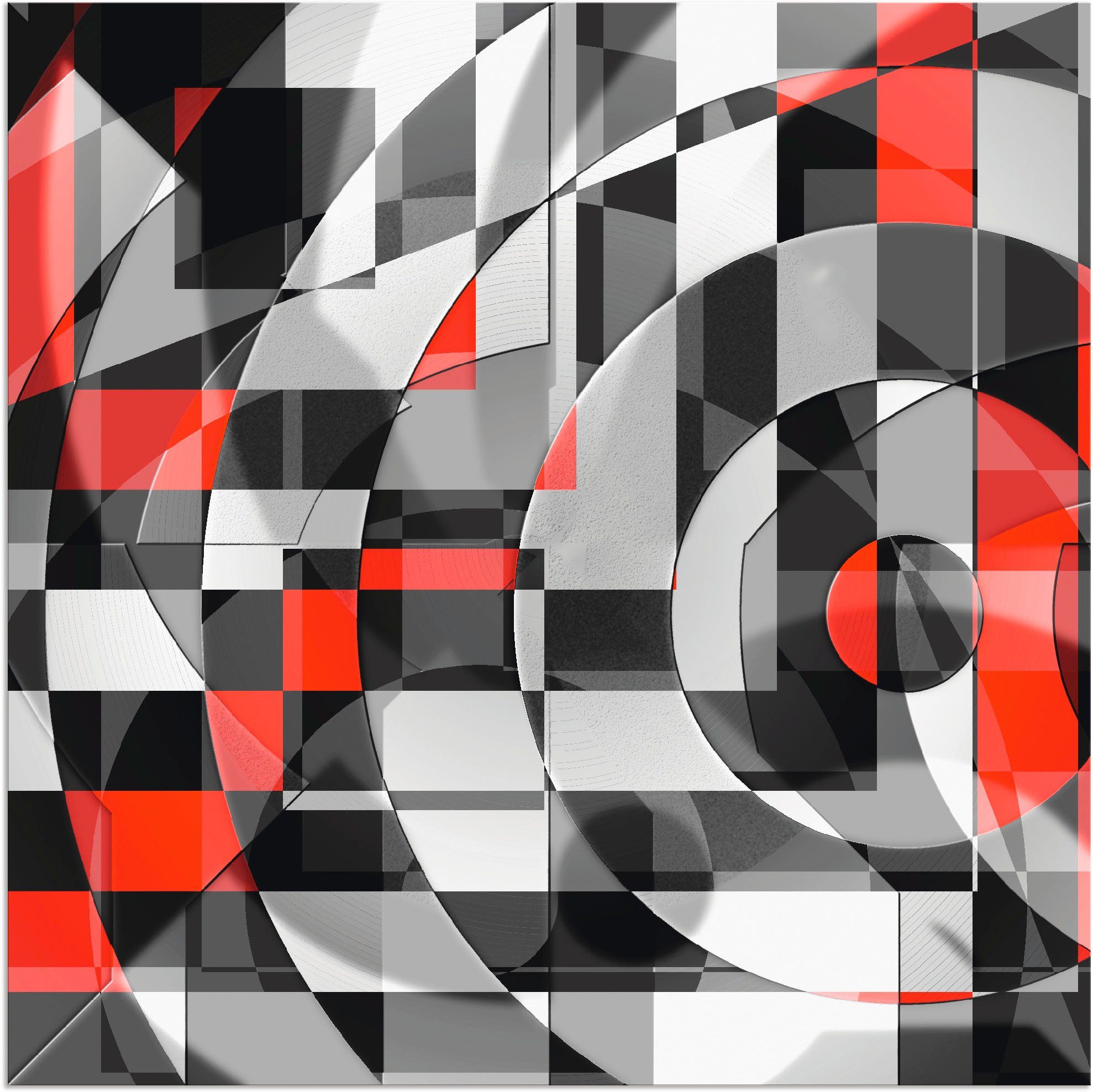 Artland Artprint Zwart-wit raakt rood versie 1 in vele afmetingen & productsoorten - artprint van aluminium / artprint voor buiten, artprint op linnen, poster, muursticker / wandfo