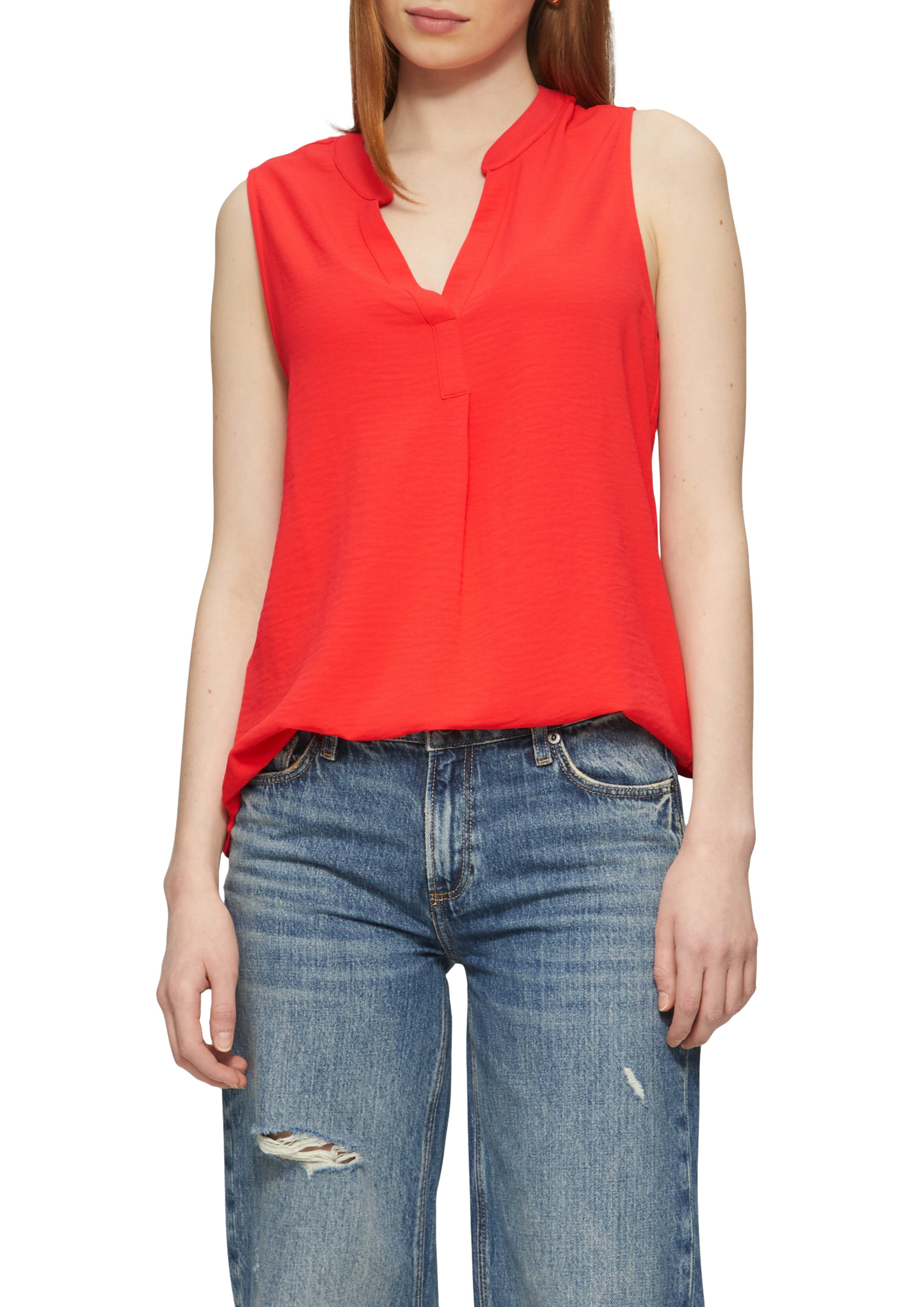 Q/S designed by Klassieke blouse mouwloos dames blouses maat 34 rood