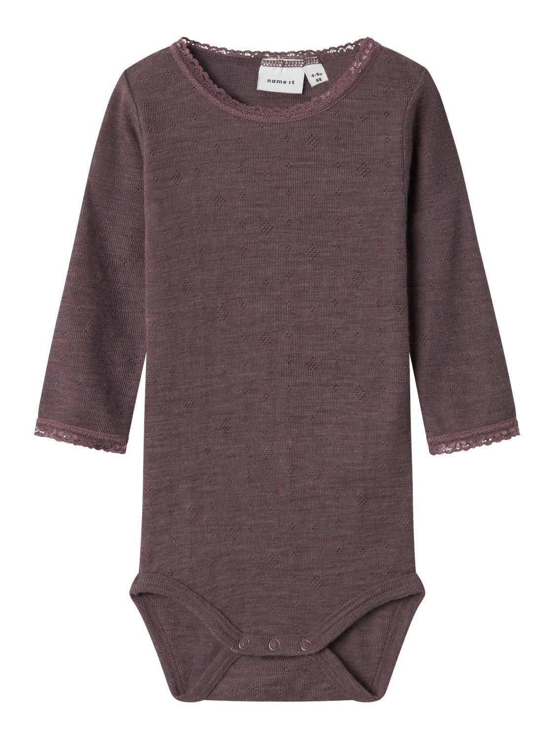 Name It Body met lange mouwen NBFWANG WOOL NEEDLE LS BODY SOLID NOOS