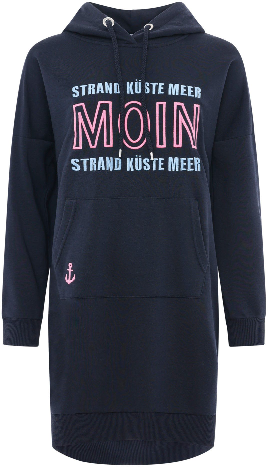 Zwillingsherz Sweatjurk "Strand Kust Zee" met capuchon en voorzijde motief "strand kust zee"